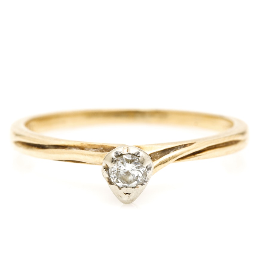 14K Yellow Gold Diamond Ring