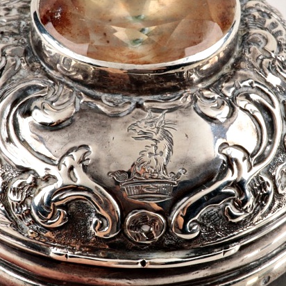 Early 19th Century Scottish Horn Snuff Mull with Silver Cap