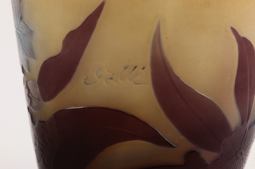 Circa 1900 Emile Gallé (French 1846-1904) Art Nouveau Cameo Vase