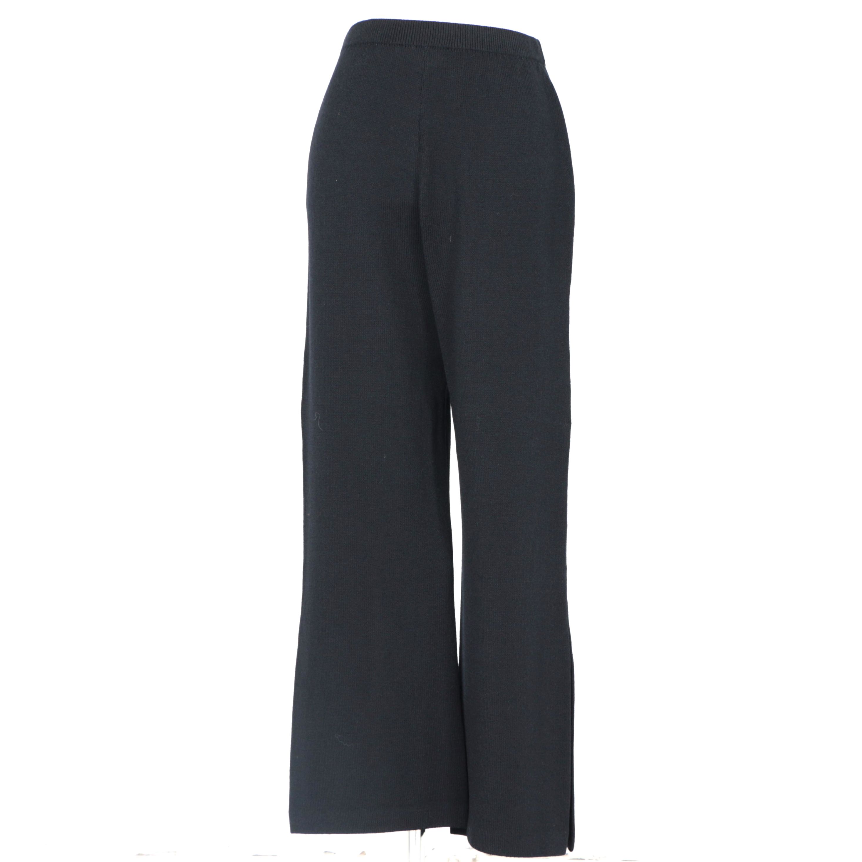 St. John Evening Black Knit Pants