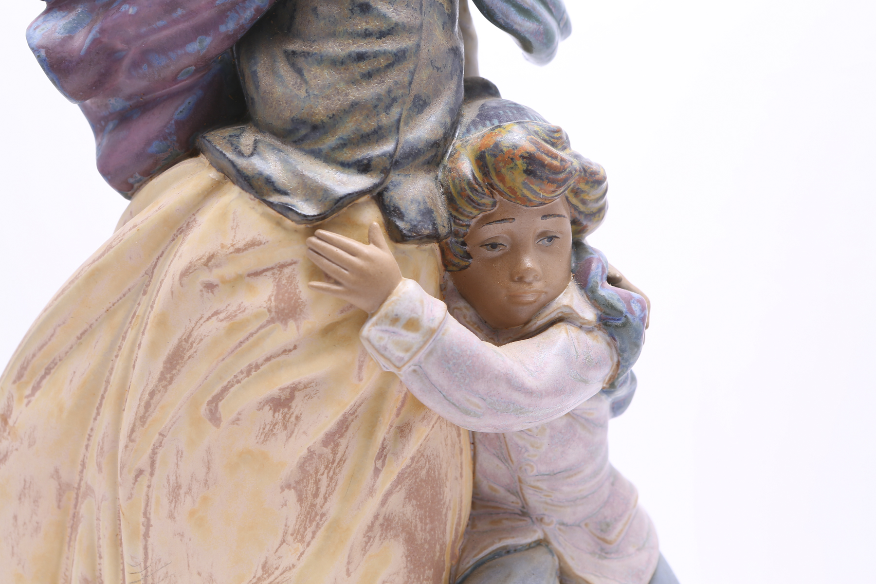 Lladró Gres Woman with Boy and Lantern Figurine