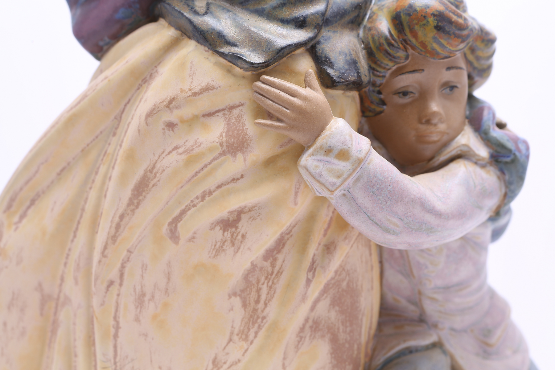 Lladró Gres Woman with Boy and Lantern Figurine