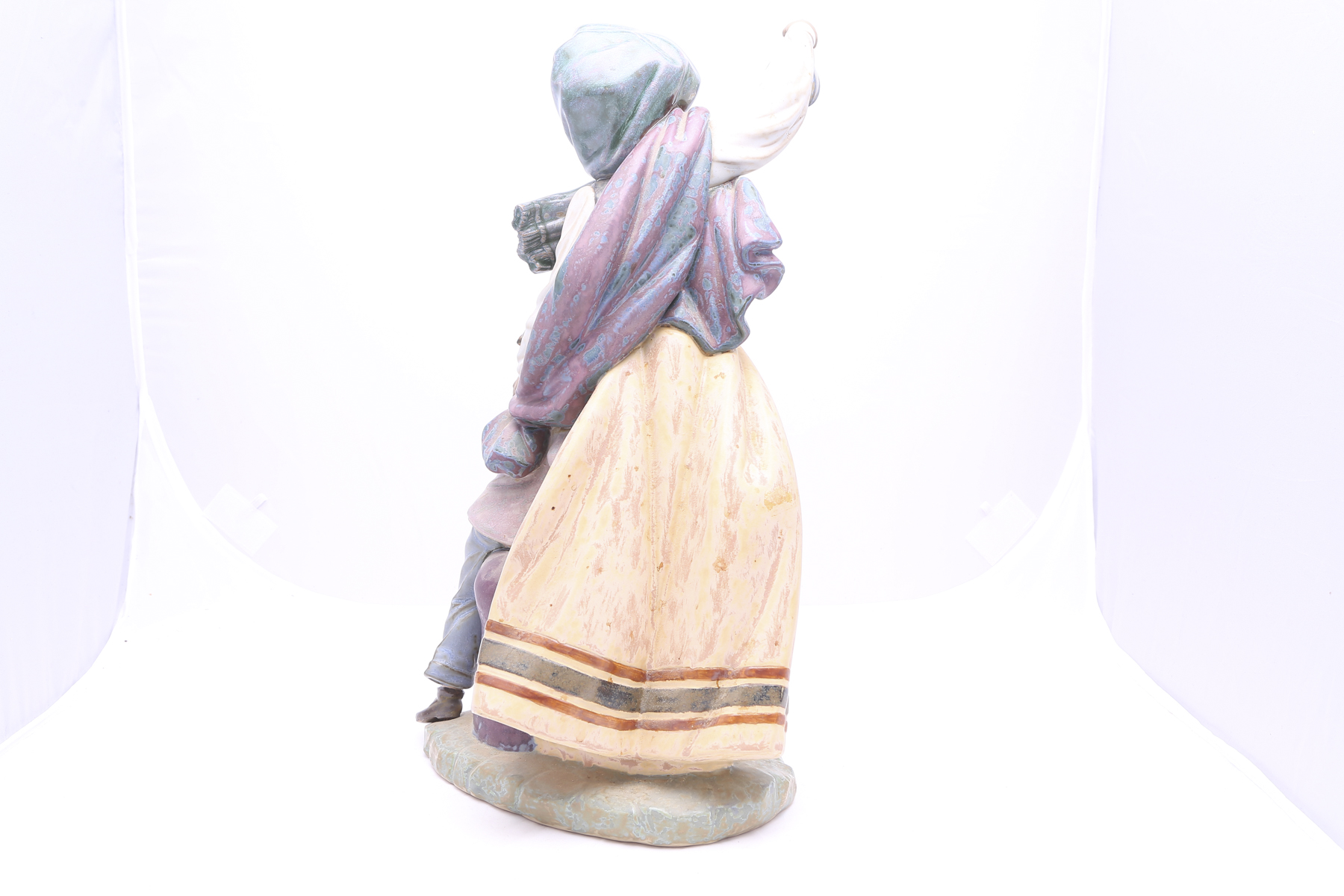 Lladró Gres Woman with Boy and Lantern Figurine