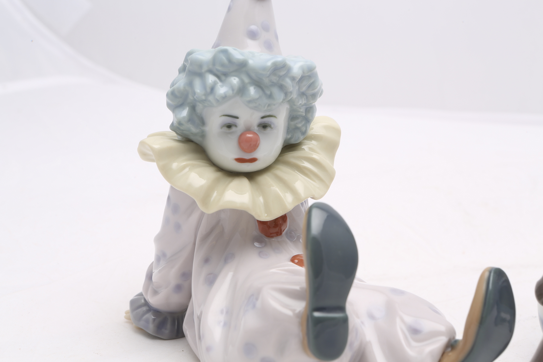 Lladró "Pierrot with Puppy and Ball" and "Tired Friend" Figurines