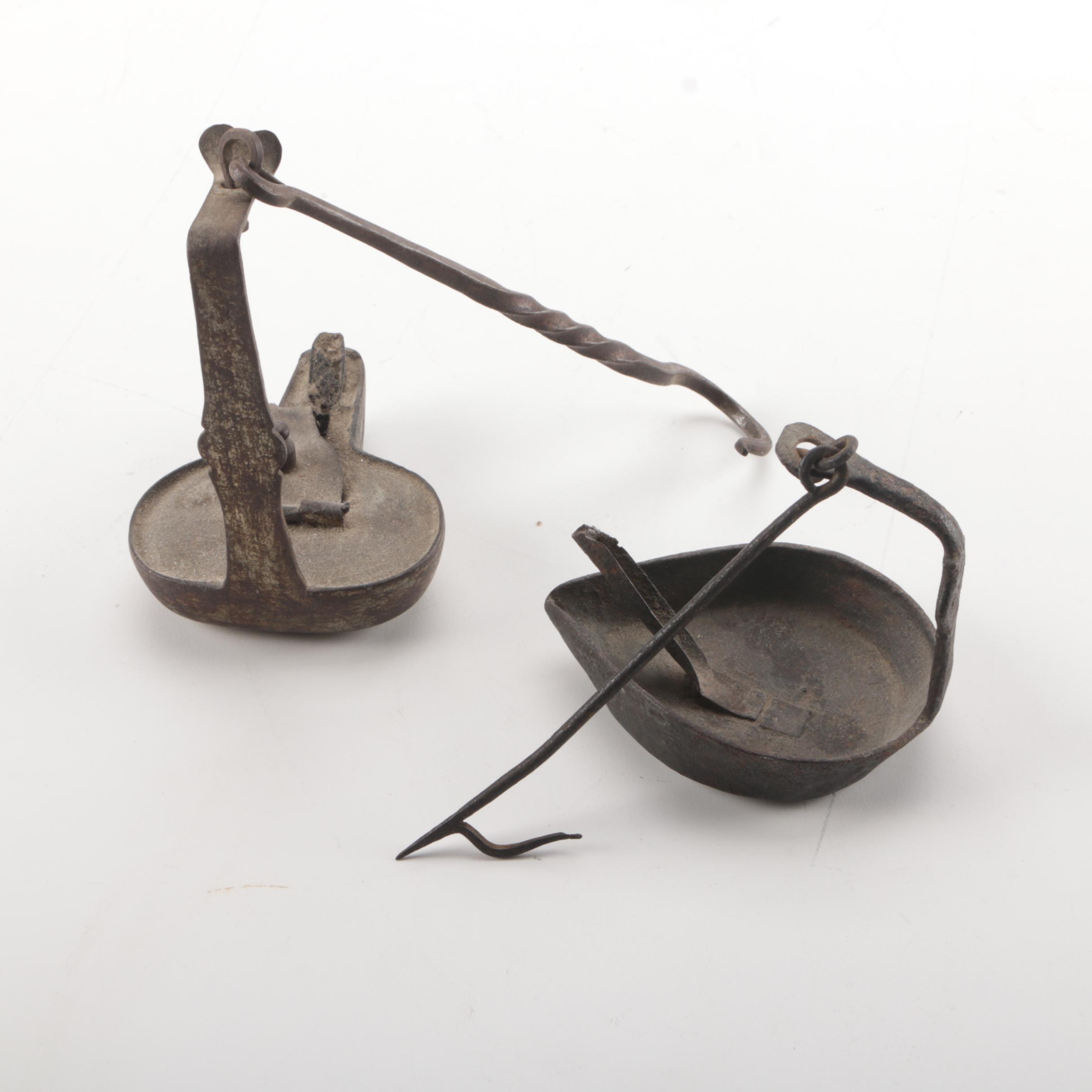 Pair of Antique Oil Lamps