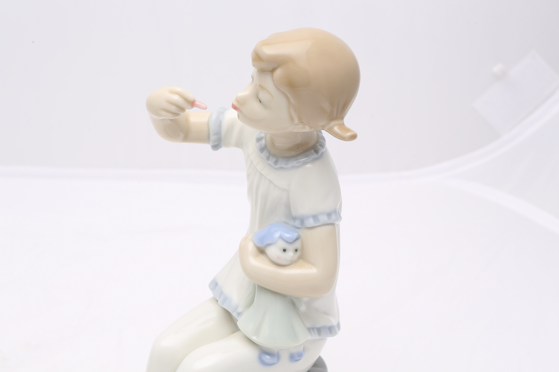 Lladró "Girl with Doll" #1083 and "Girl With Mother's Shoe" #1084