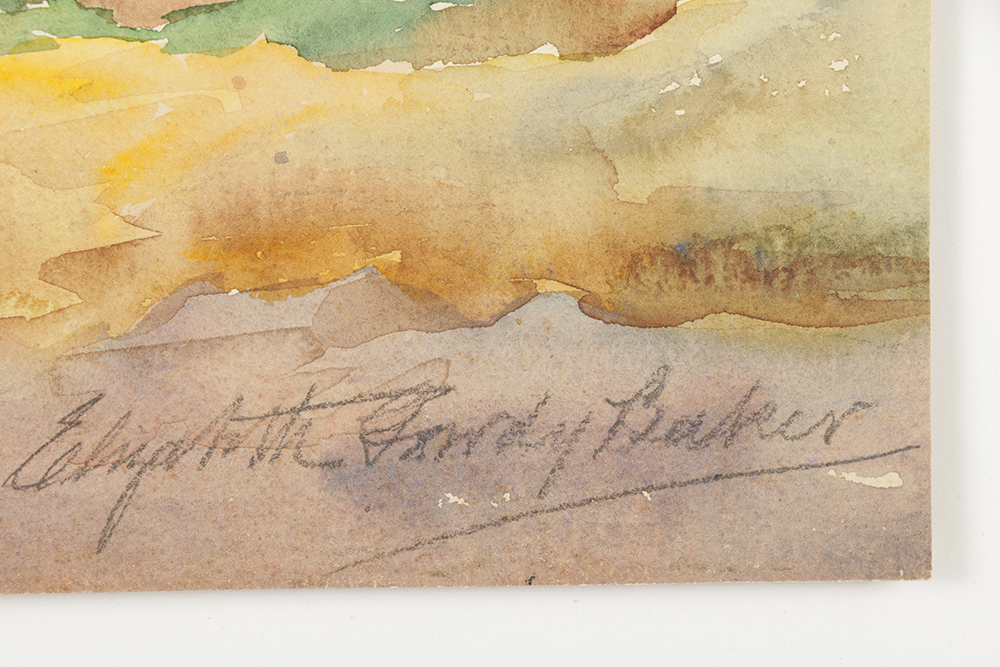 Elizabeth Gowdy Baker Watercolor Painting on Paper of Townscape