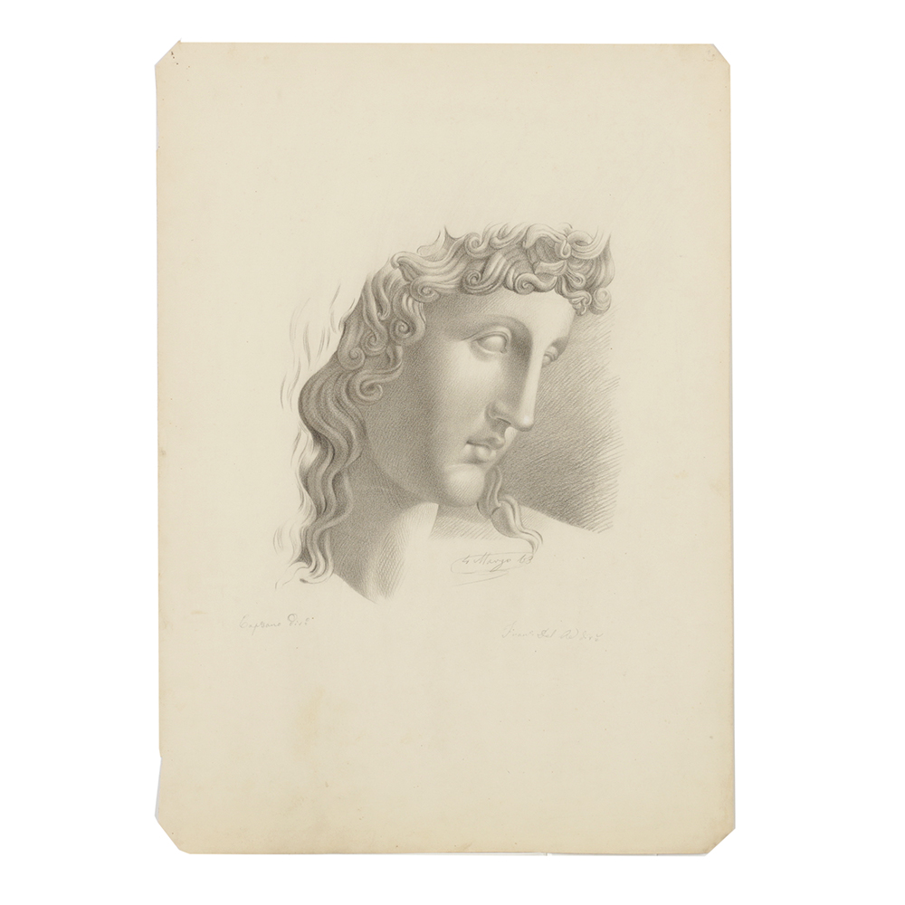 Carmine Capuano Graphite Drawing on Paper Portrait of Young Man