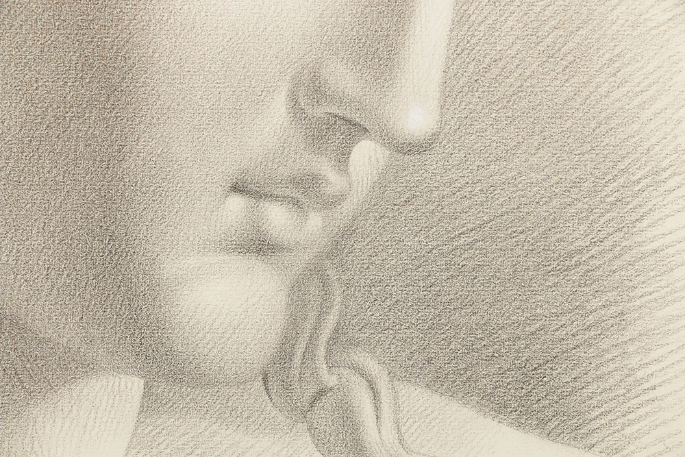 Carmine Capuano Graphite Drawing on Paper Portrait of Young Man