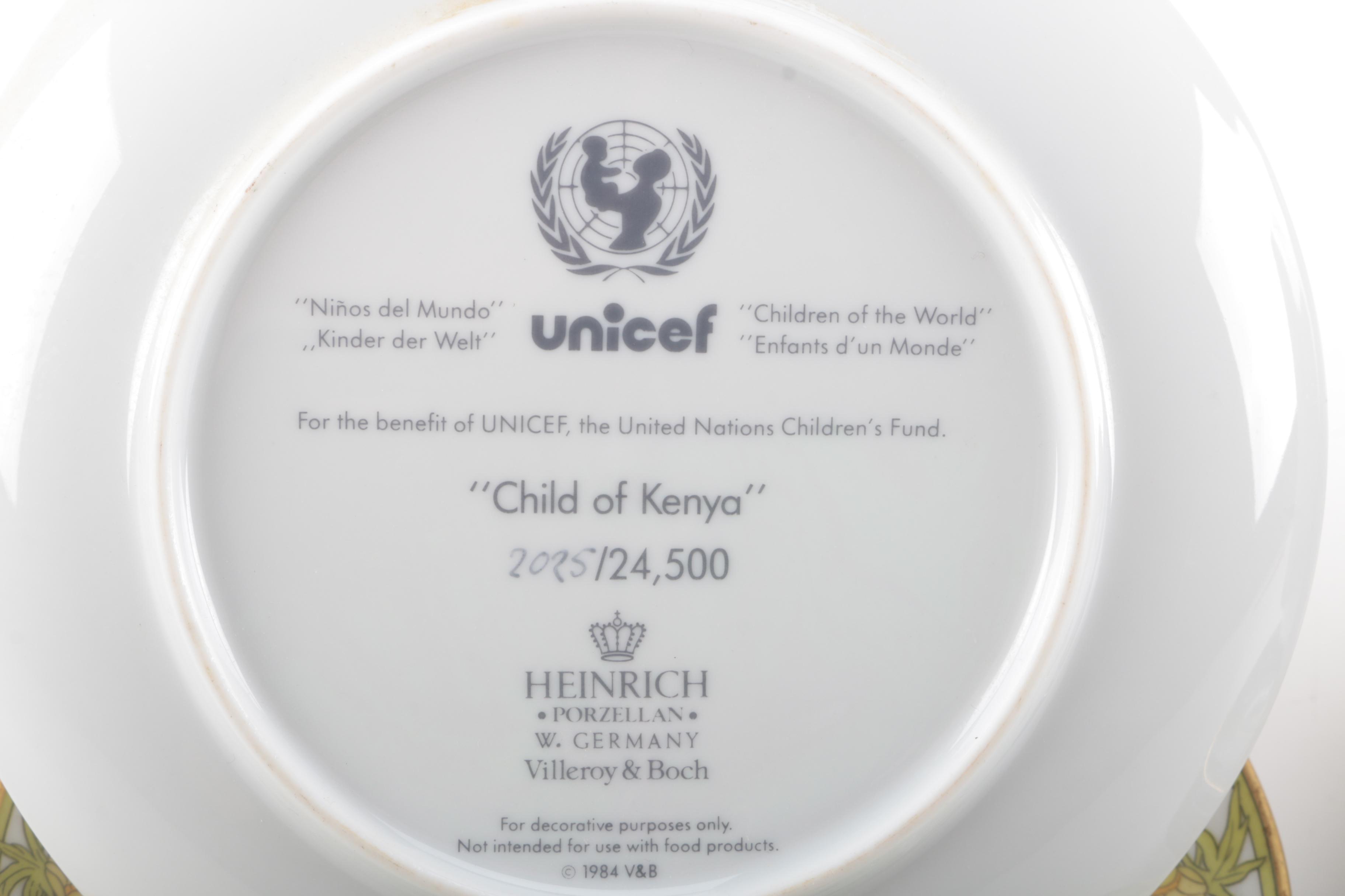 Unicef "Children of the World" Plate Set