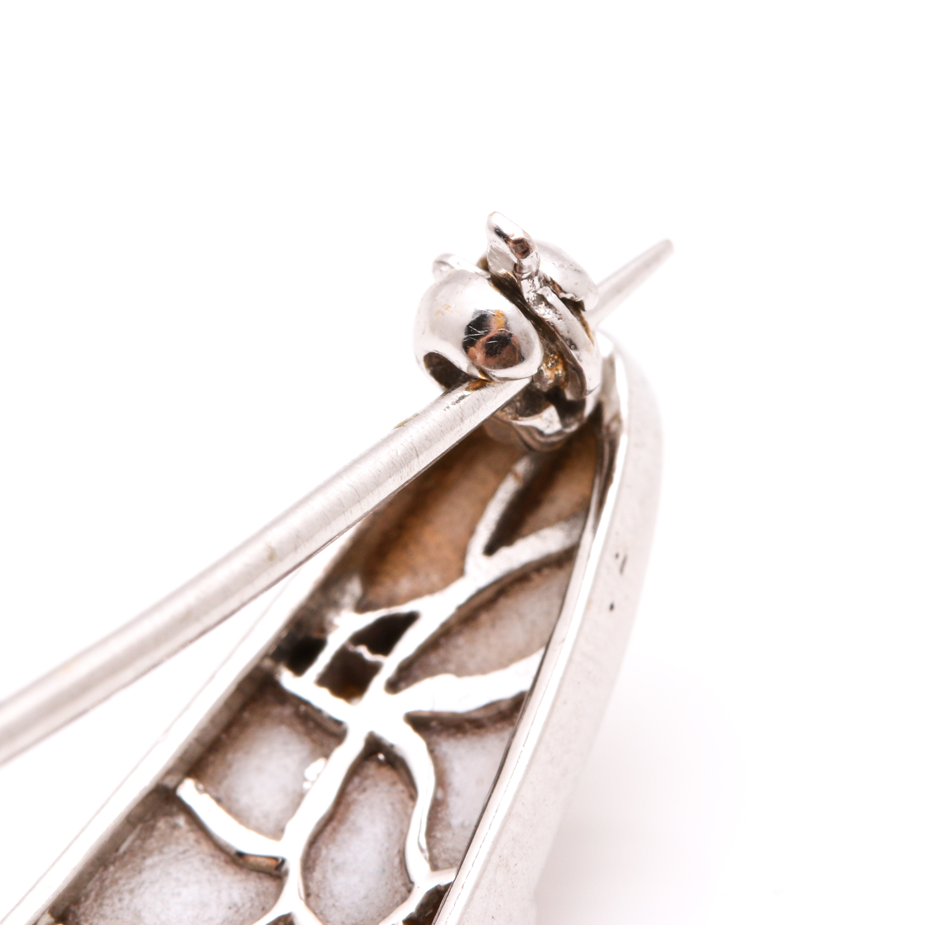 18K White Gold Diamond and Gemstone Dragonfly Pin