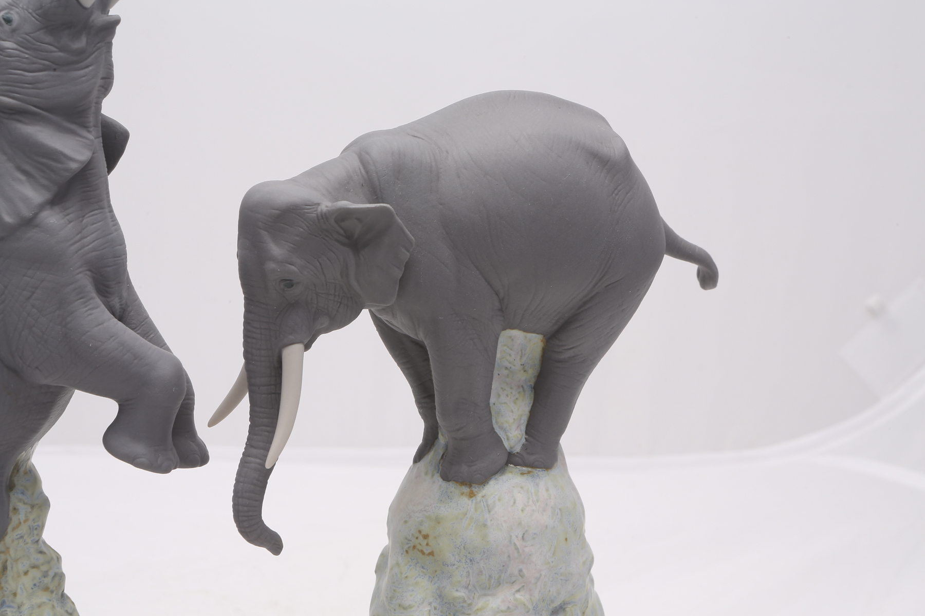 Lladró "Balance Elephant I" #8200 and "Balance Elephant II" #8201