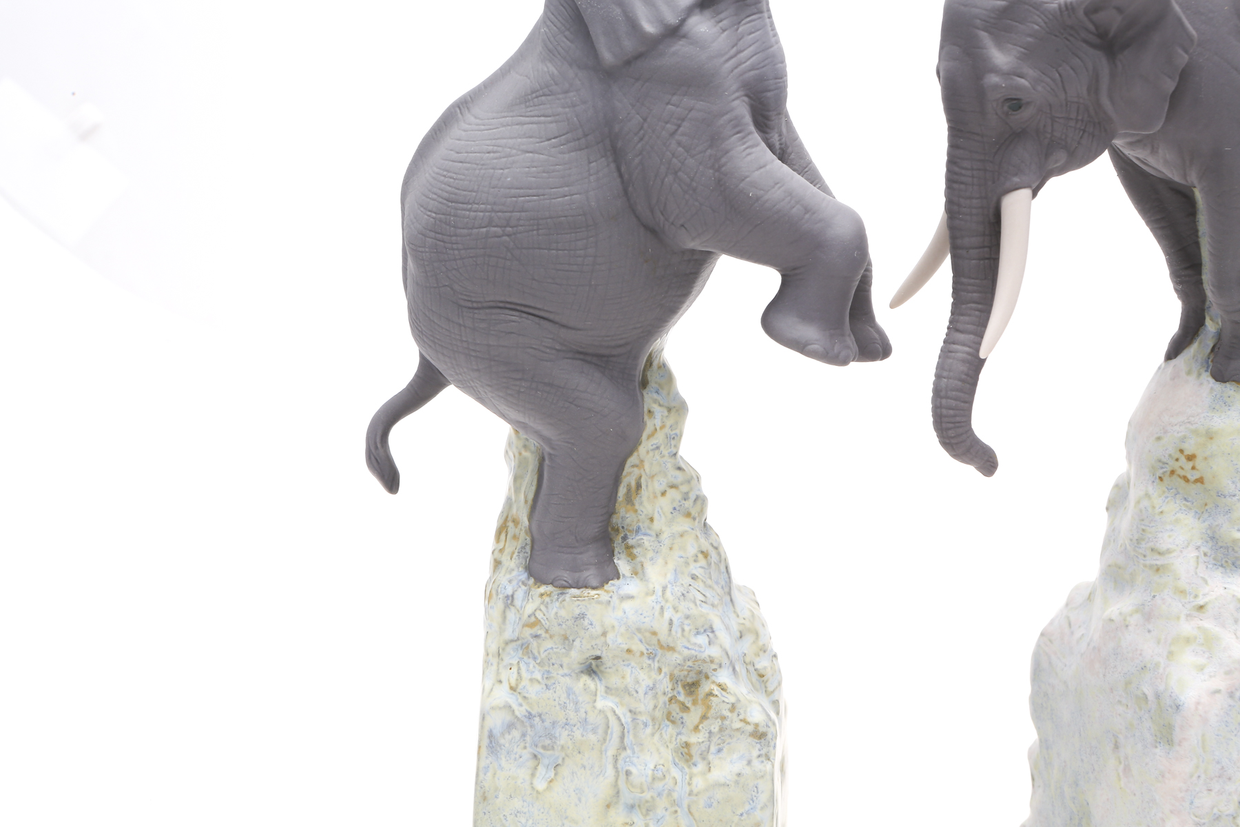 Lladró "Balance Elephant I" #8200 and "Balance Elephant II" #8201