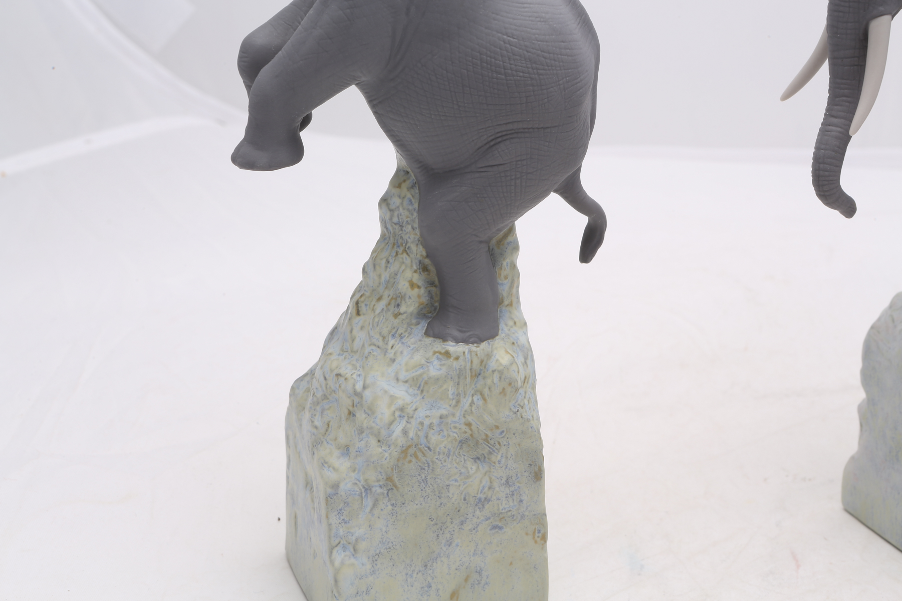 Lladró "Balance Elephant I" #8200 and "Balance Elephant II" #8201