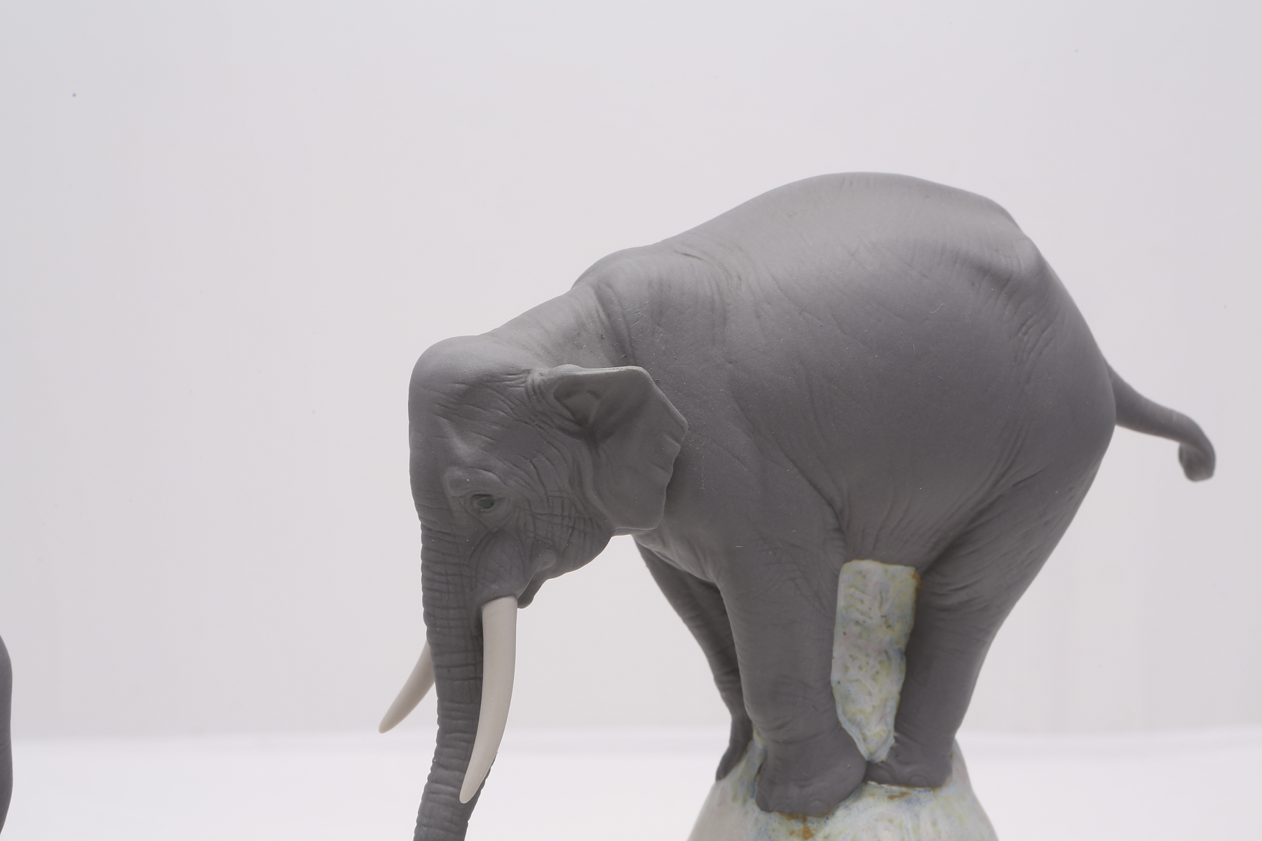 Lladró "Balance Elephant I" #8200 and "Balance Elephant II" #8201