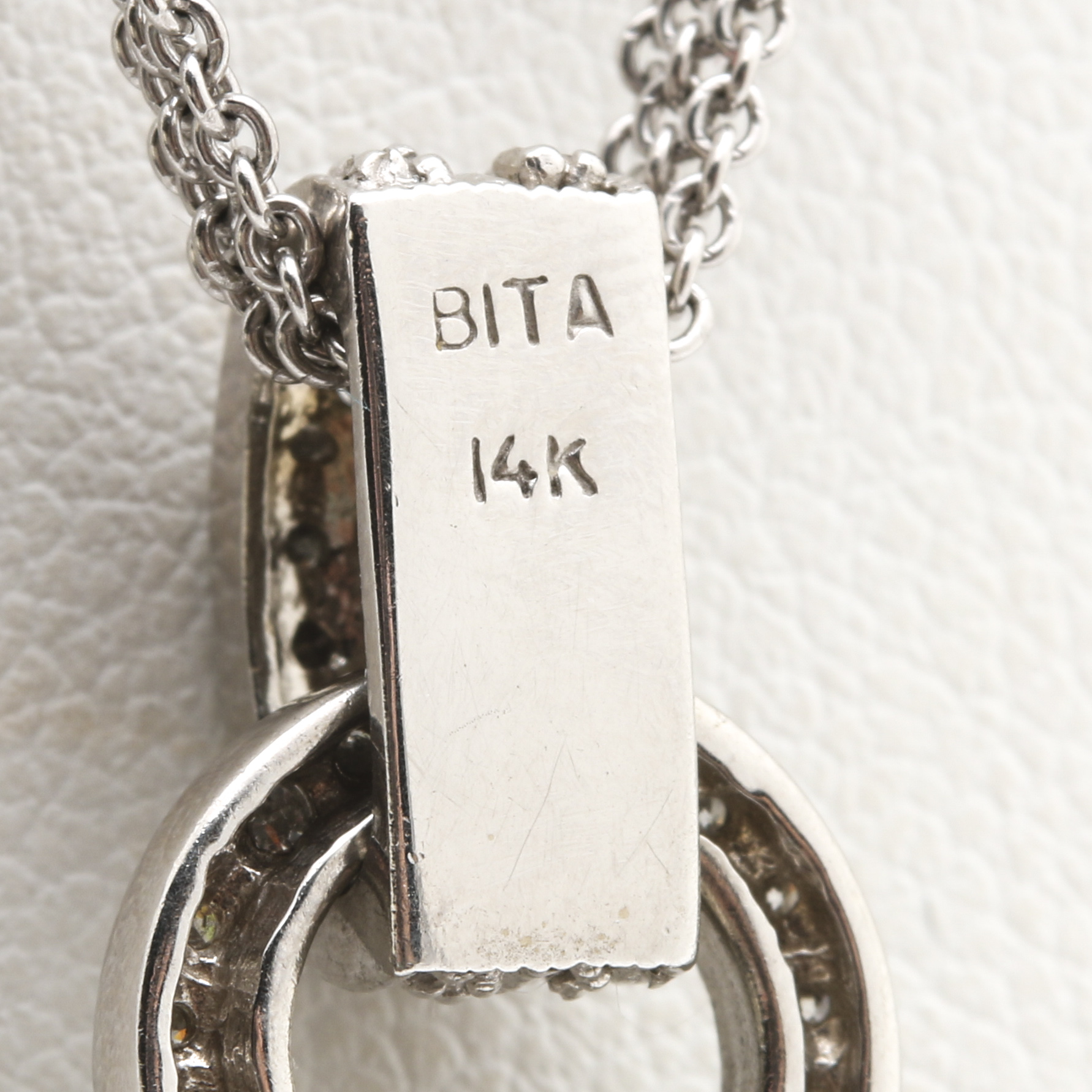 14K White Gold 1.26 CTW Diamond Hexagonal Pendant Necklace