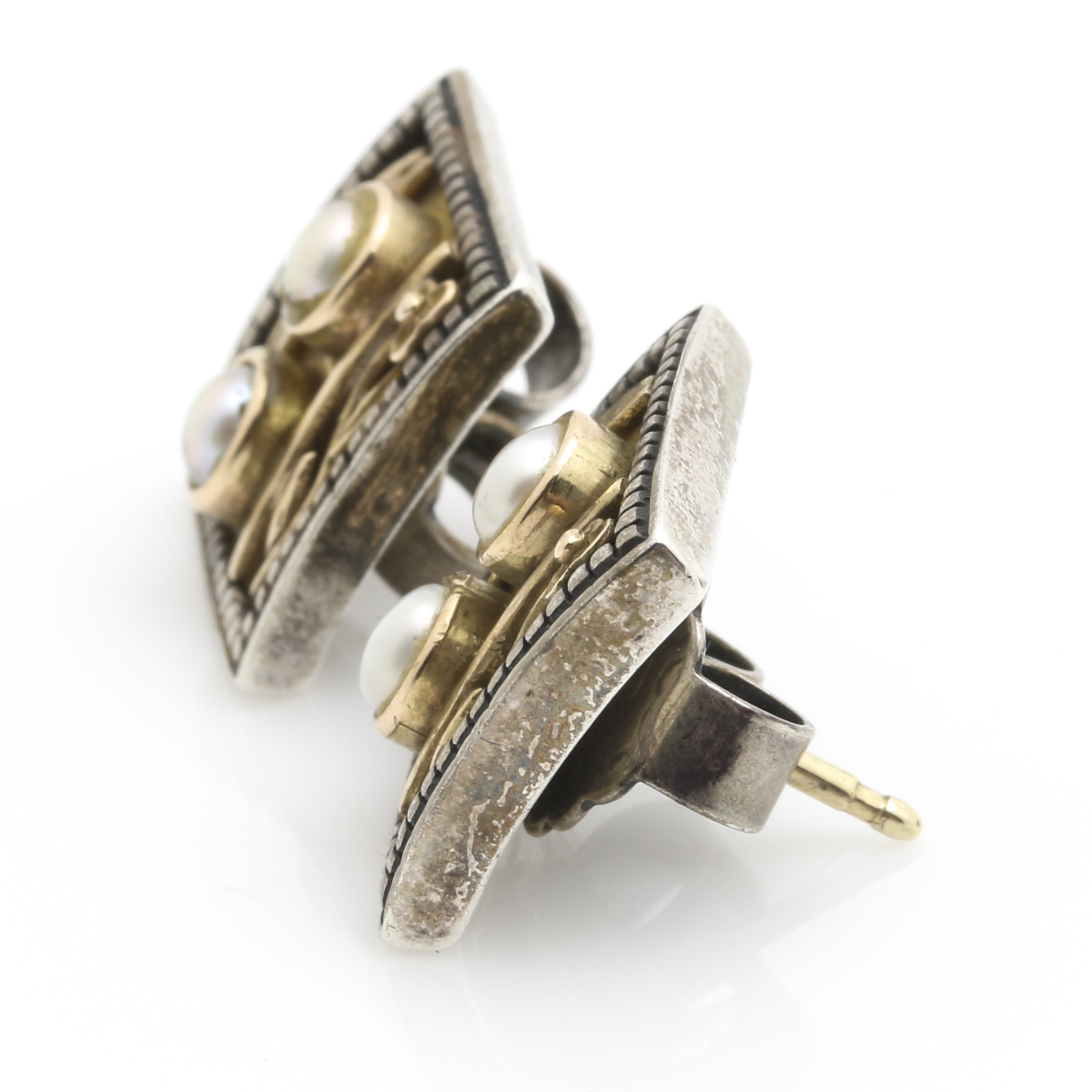 Konstantino Sterling Silver and 18K Yellow Gold Cultured Pearl Demi Parure