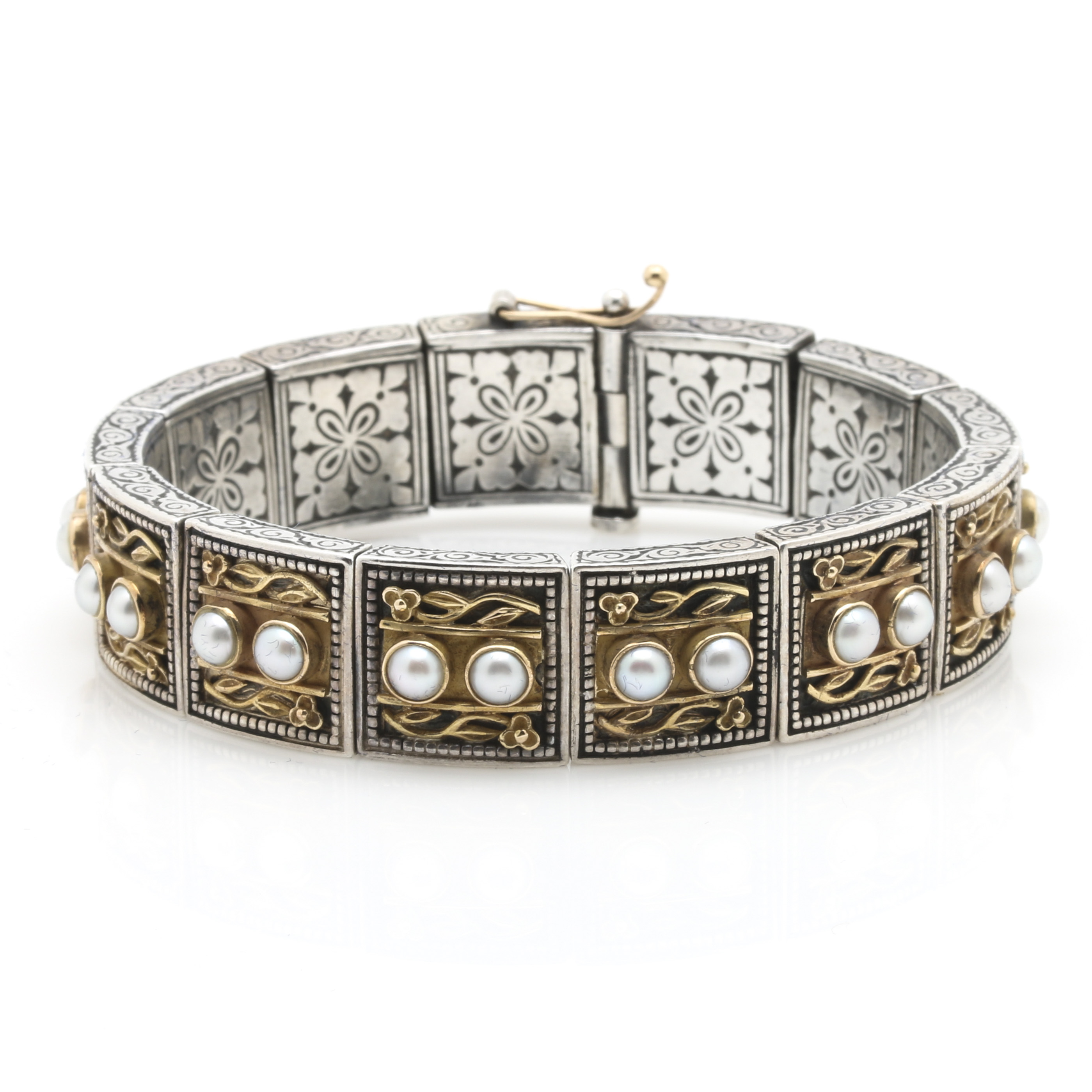 Konstantino Sterling Silver and 18K Yellow Gold Cultured Pearl Demi Parure