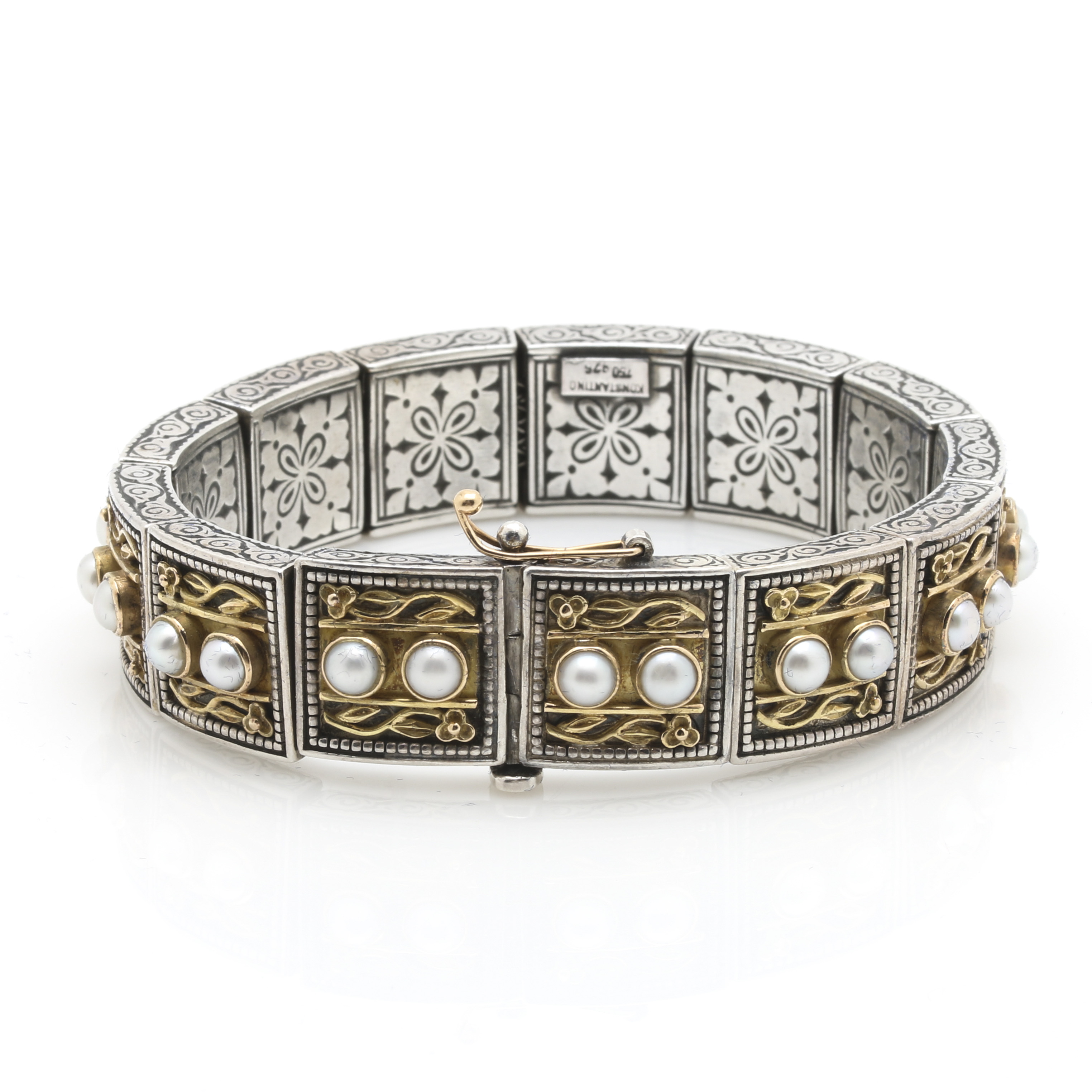 Konstantino Sterling Silver and 18K Yellow Gold Cultured Pearl Demi Parure