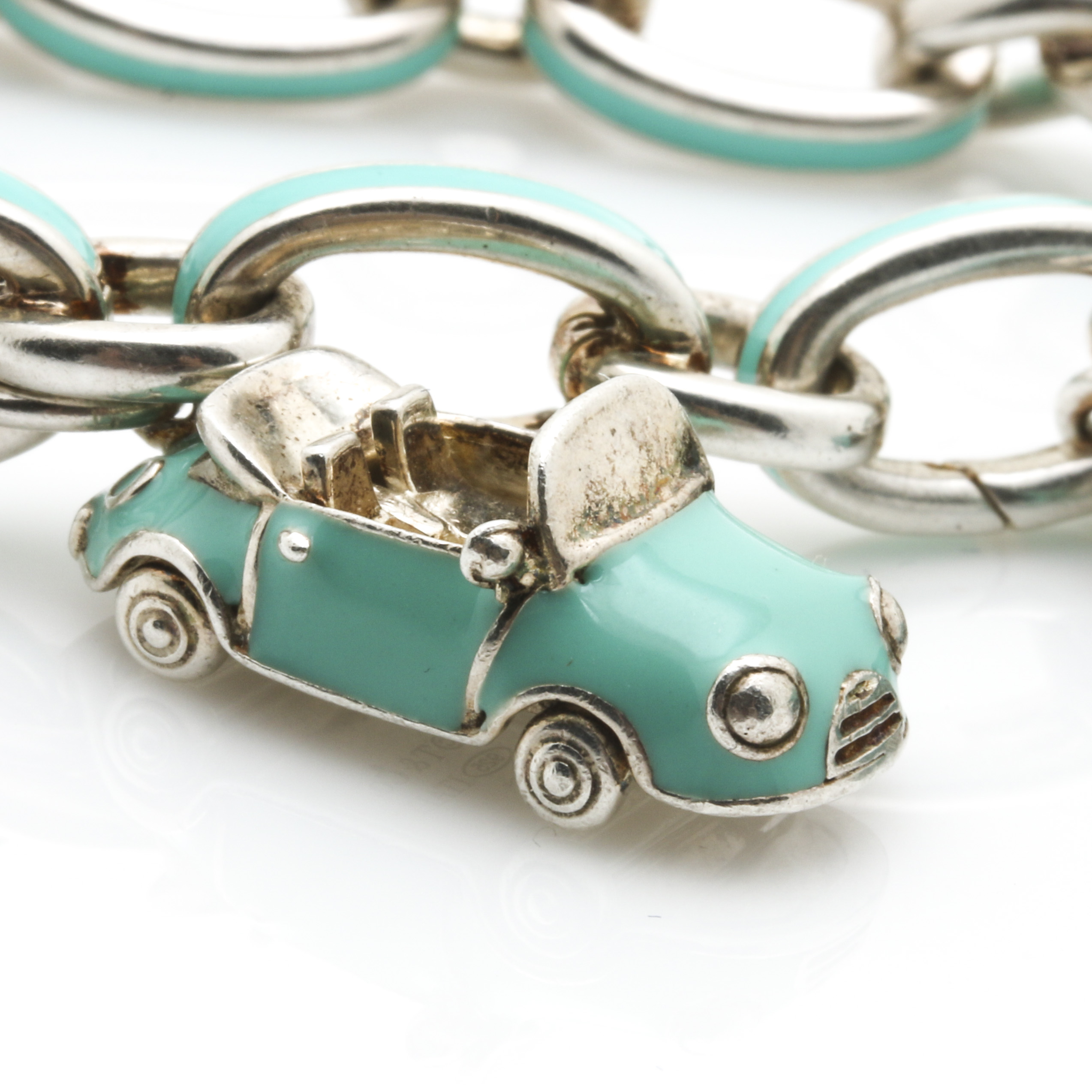 Tiffany & Co. Sterling Silver Charm Bracelet With Various T & Co. Charms