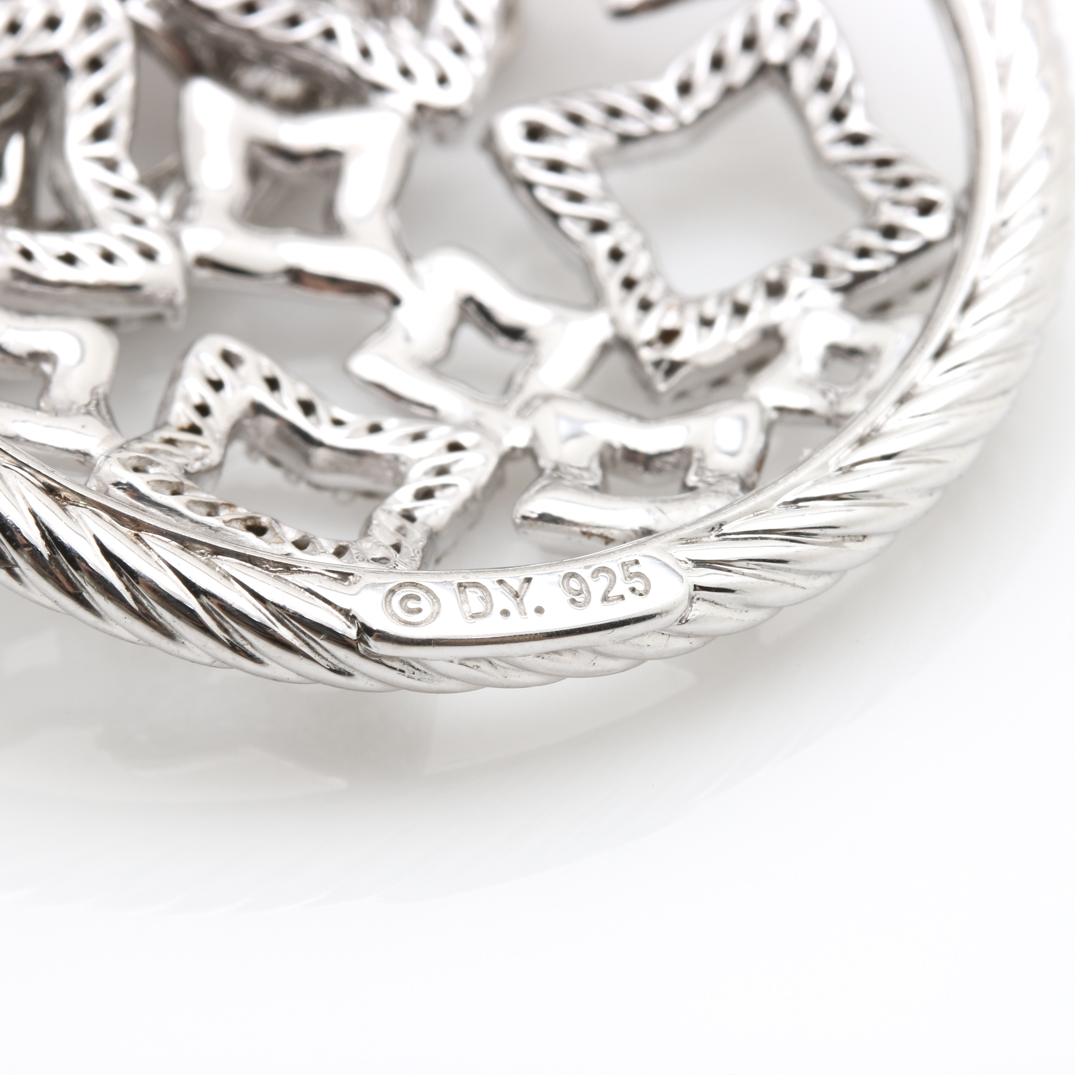 David Yurman Sterling Silver 1.00 CTW Diamond Quatrefoil Earrings