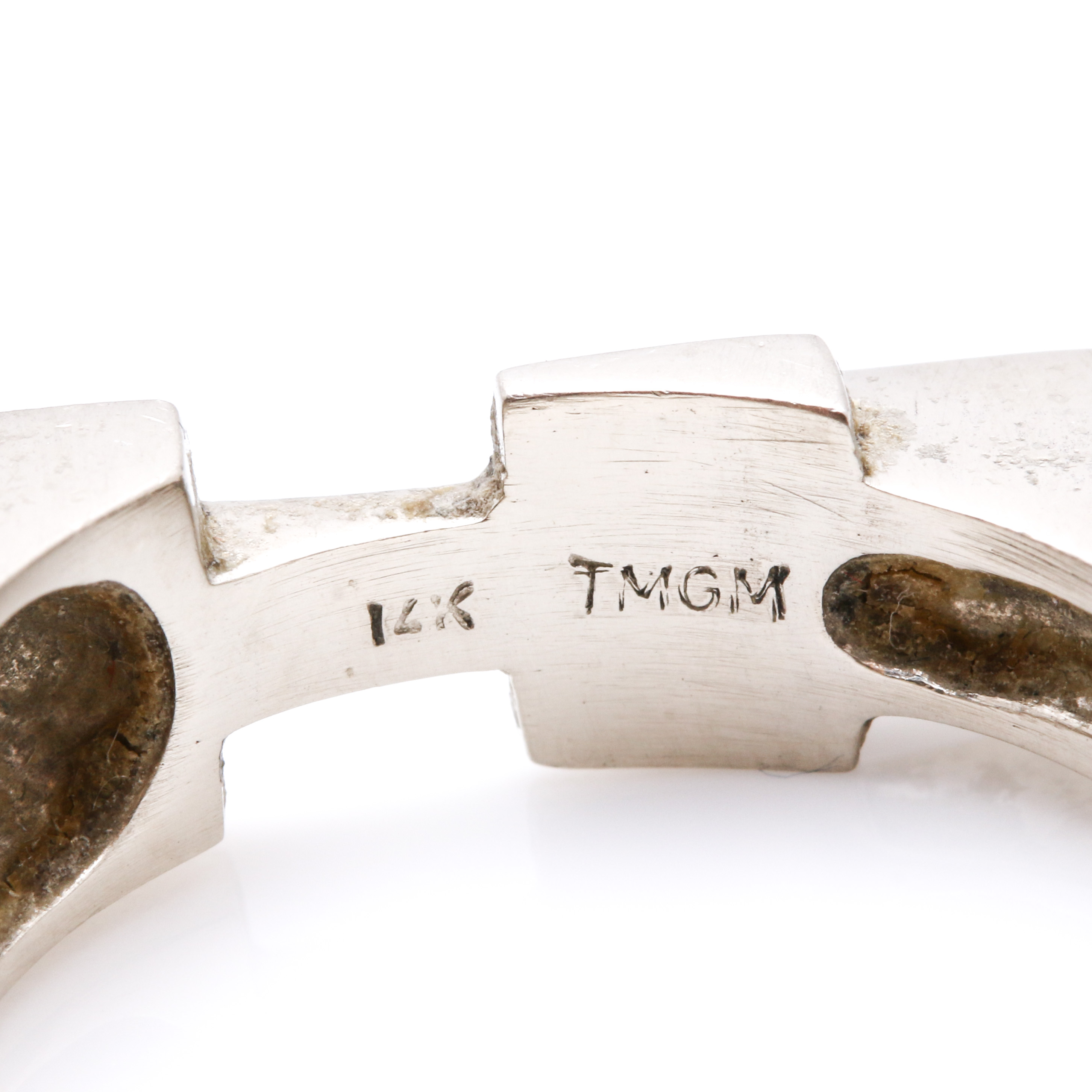 14K White Gold "H2" Ring