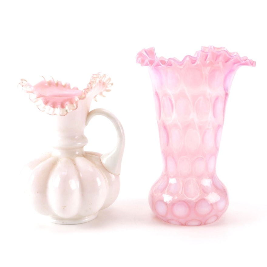 Pair of Vintage Pink Vases