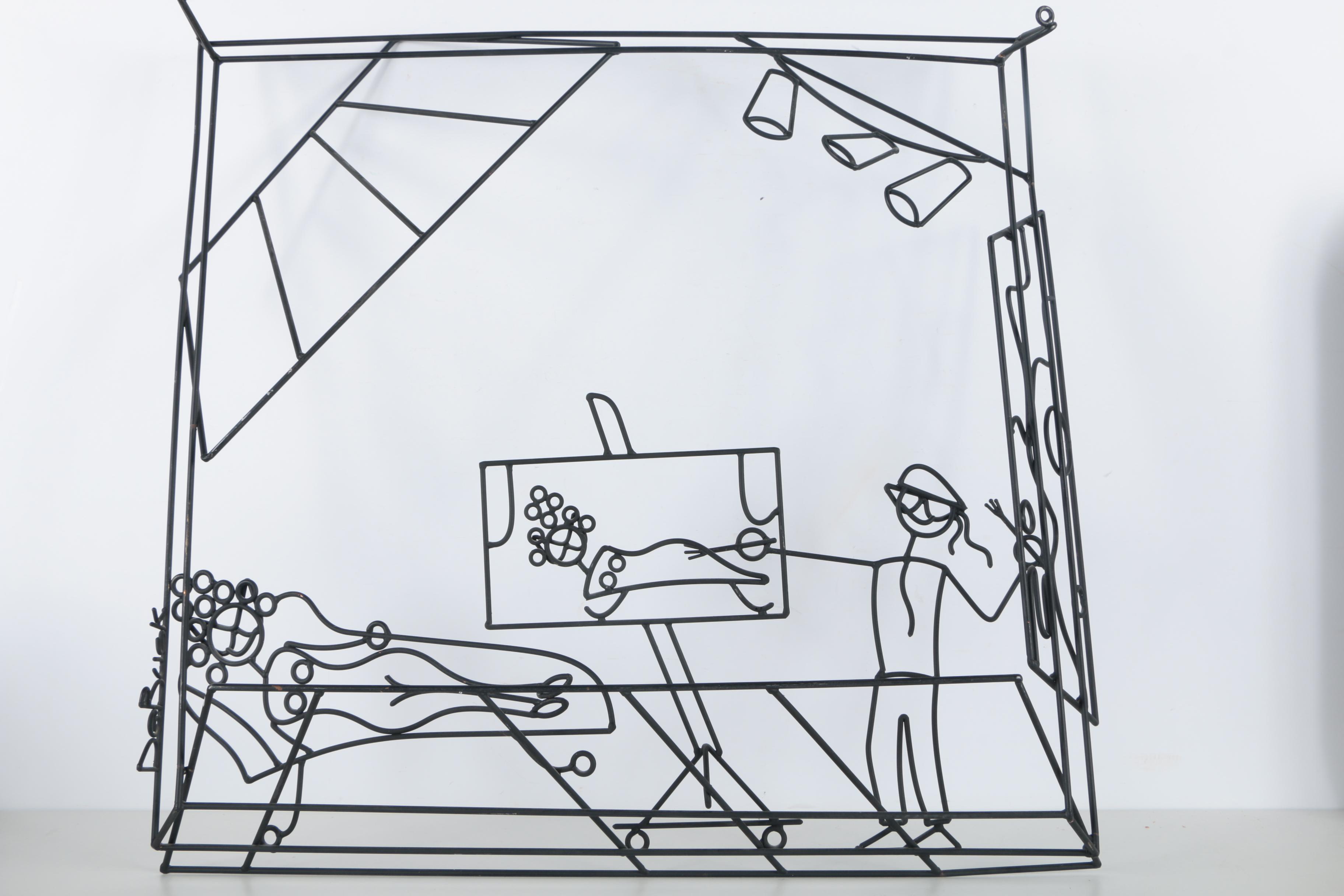 Barrett DeBusk "Portait of Camille" Wire Art Sculpture