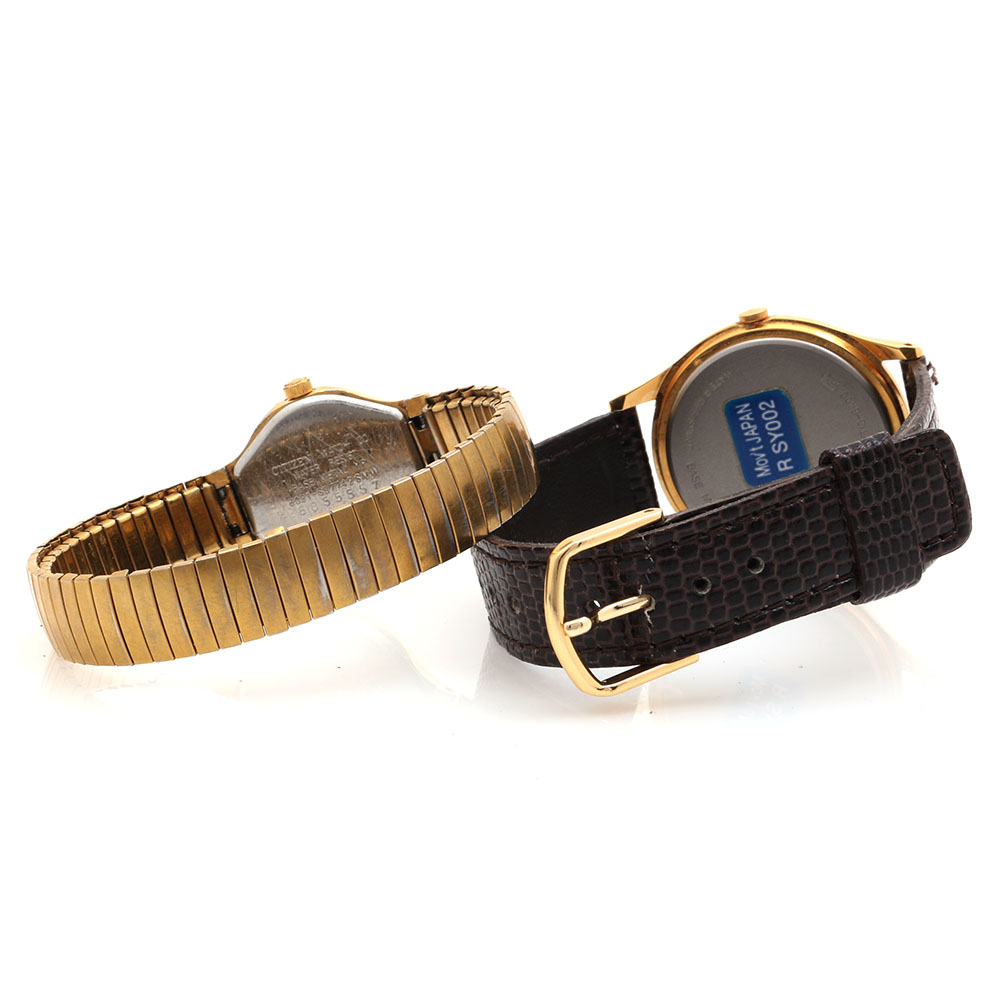 Pair of Citizen and "Goofy" Lorus Stainless Steel and Gold Tone Watches