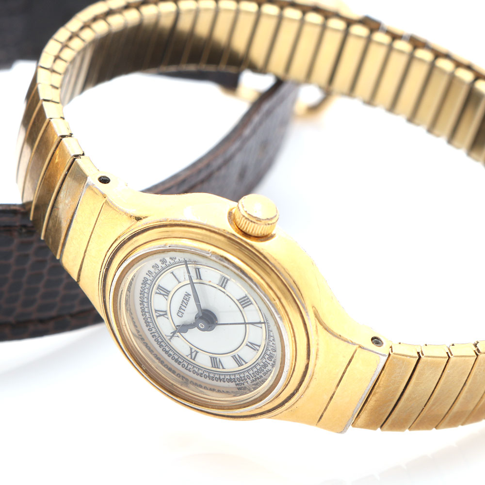 Pair of Citizen and "Goofy" Lorus Stainless Steel and Gold Tone Watches