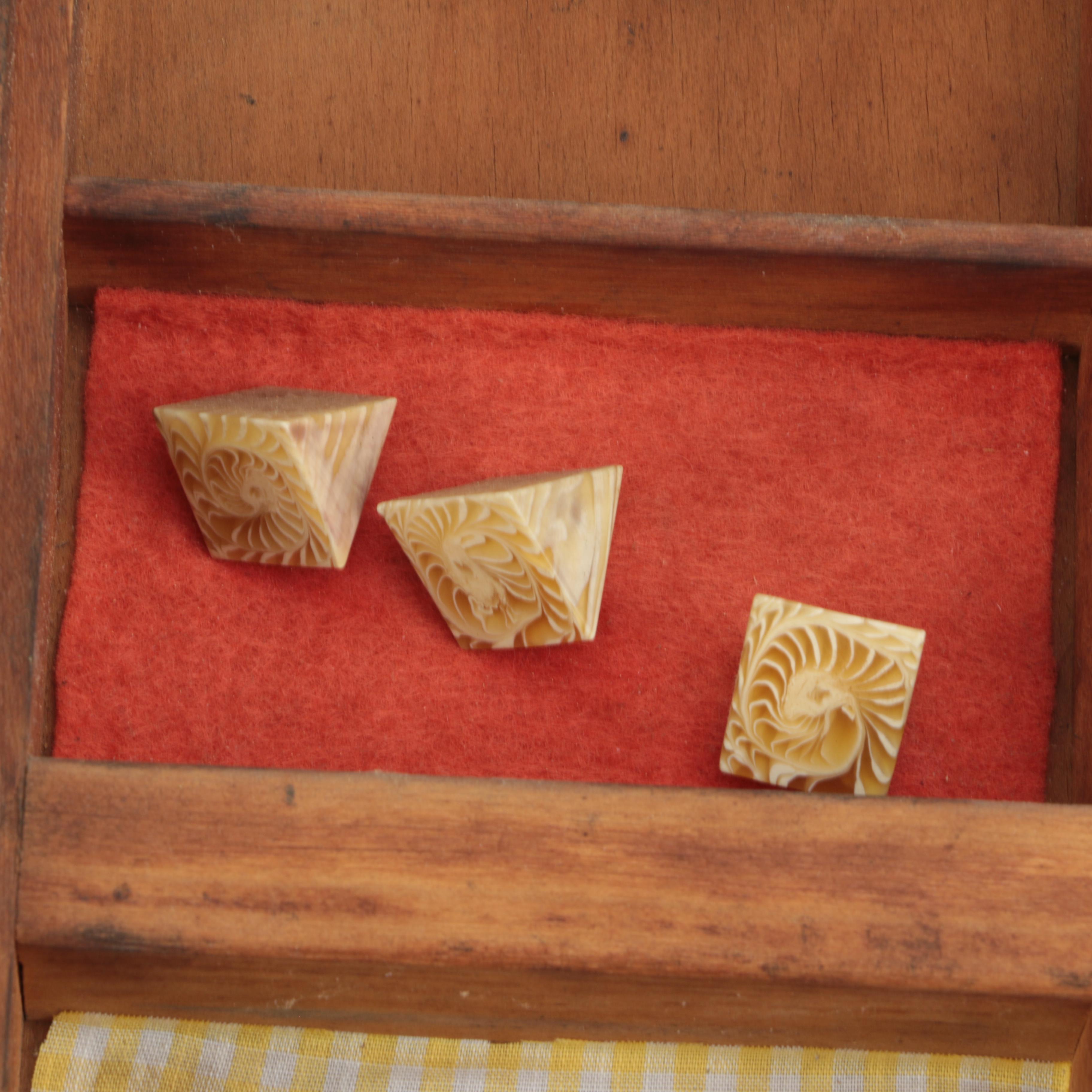 Wooden Typesetters Drawer with Knick Naks