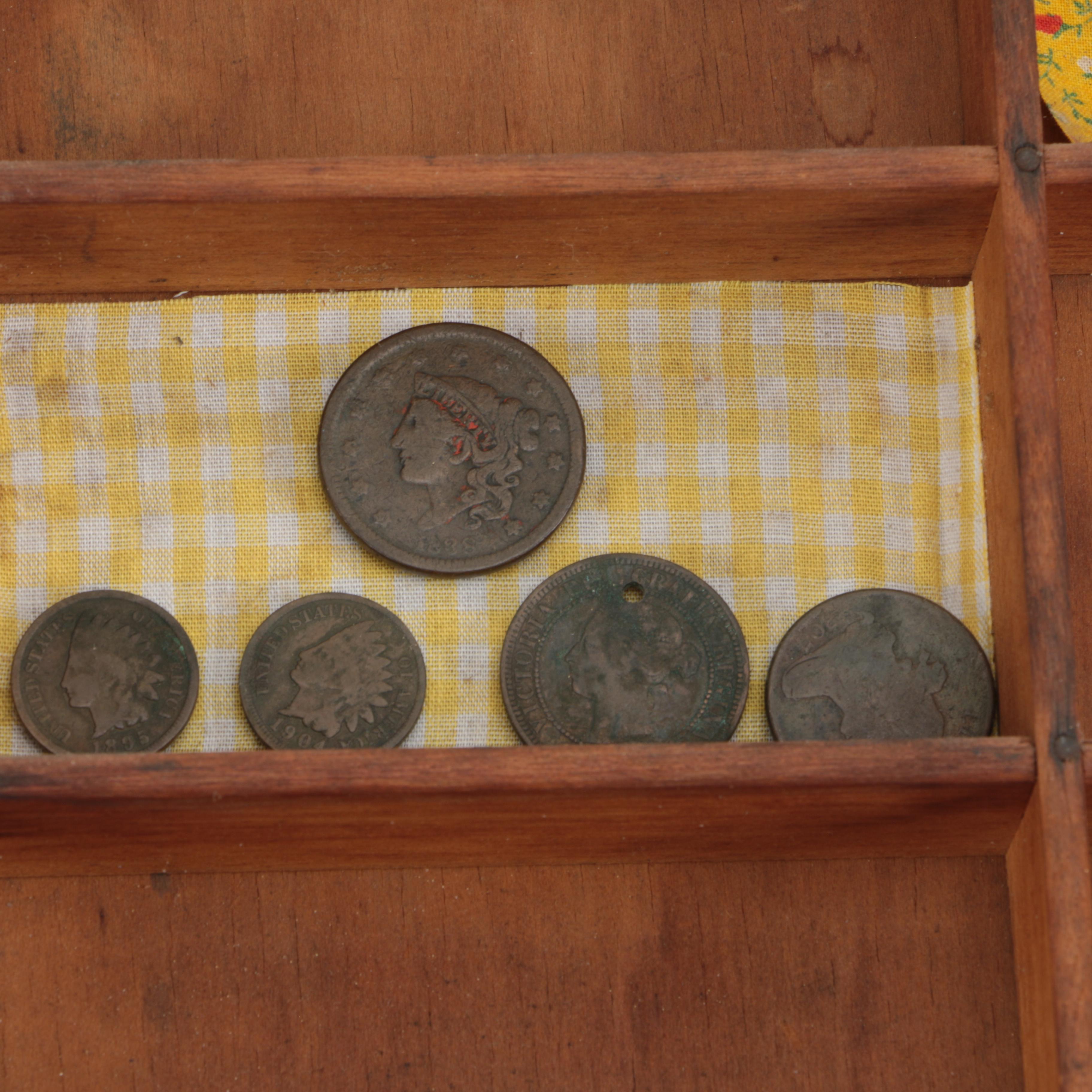 Wooden Typesetters Drawer with Knick Naks