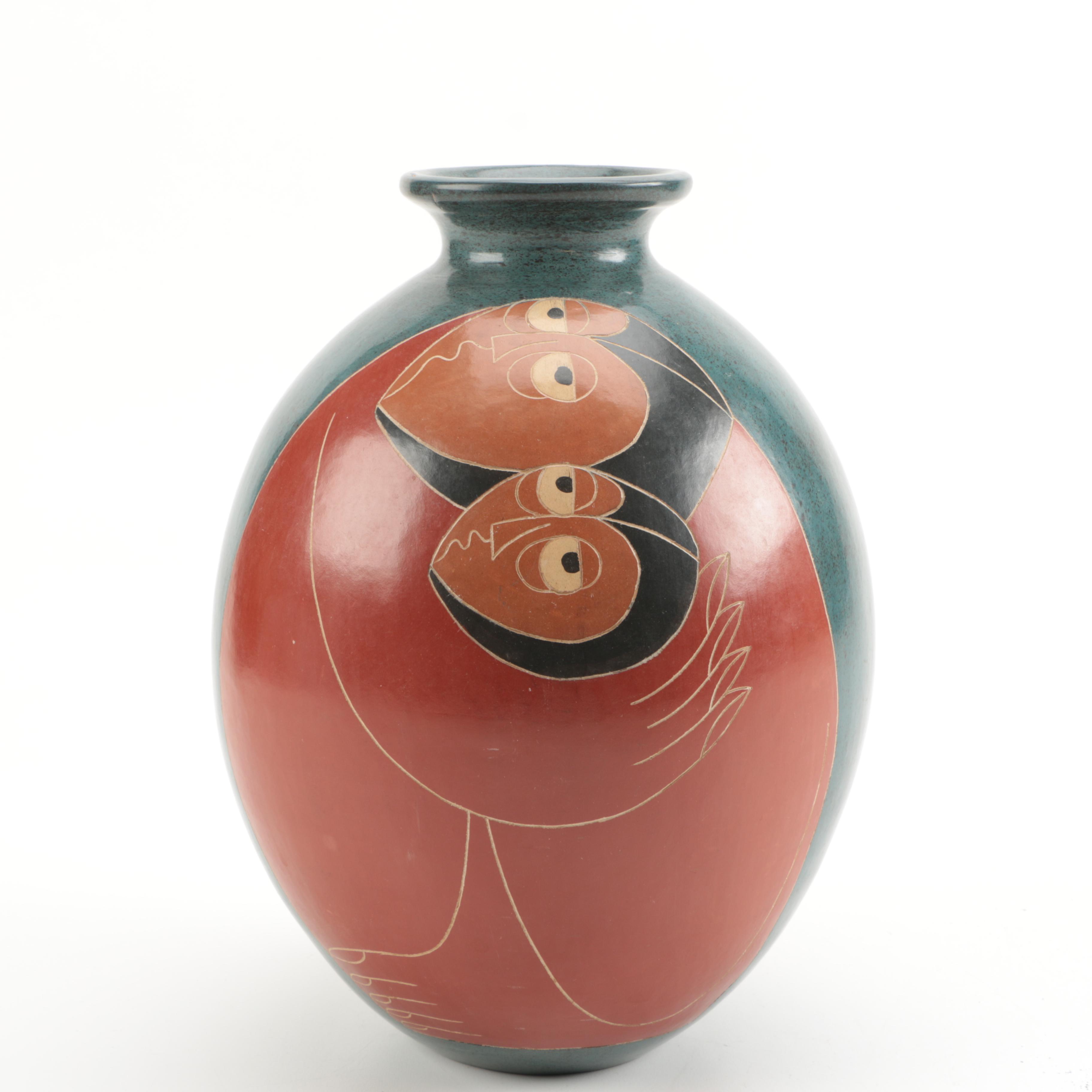 Handmade Signed Nicaraguan Vase
