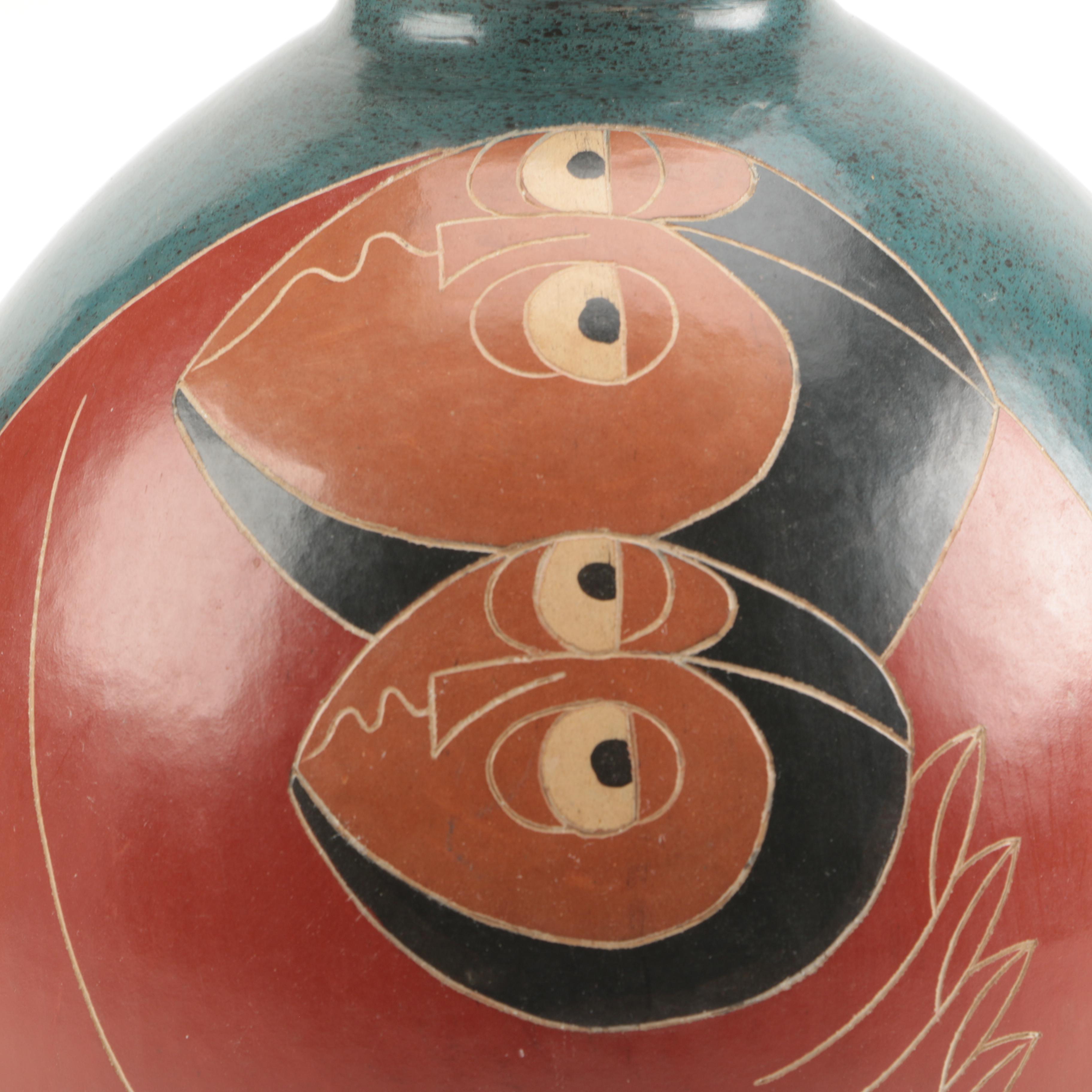 Handmade Signed Nicaraguan Vase