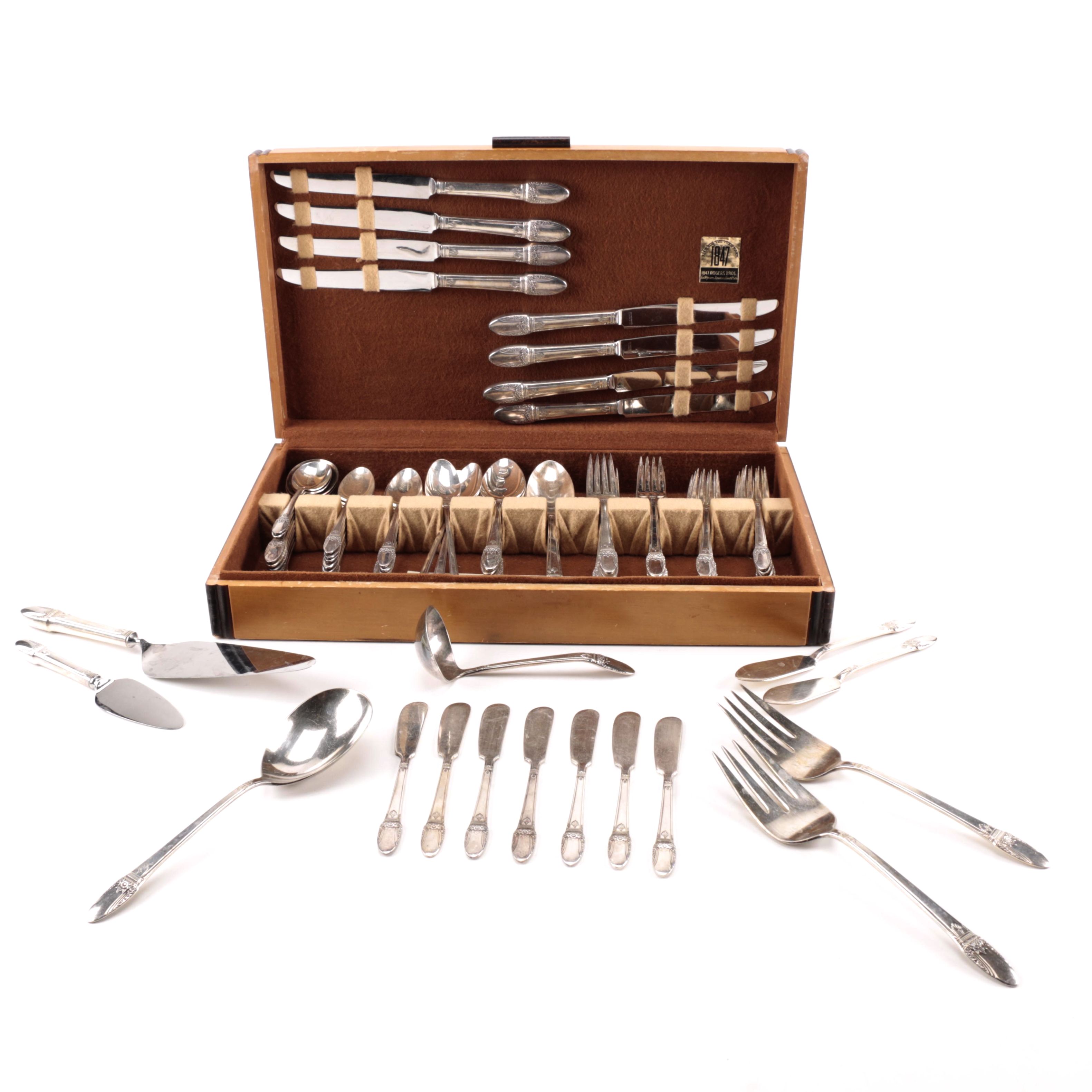 1847 Rogers Bros "First Love" Plated Silver Flatware Set