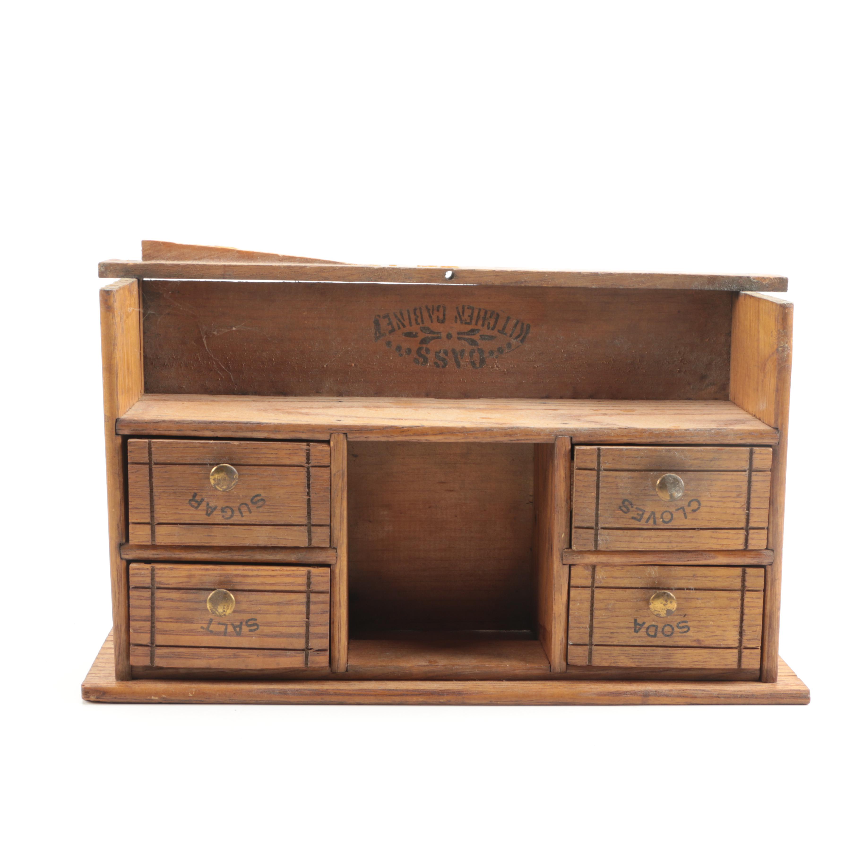 Children's Kitchen Play Cabinets Featuring Antique Cass