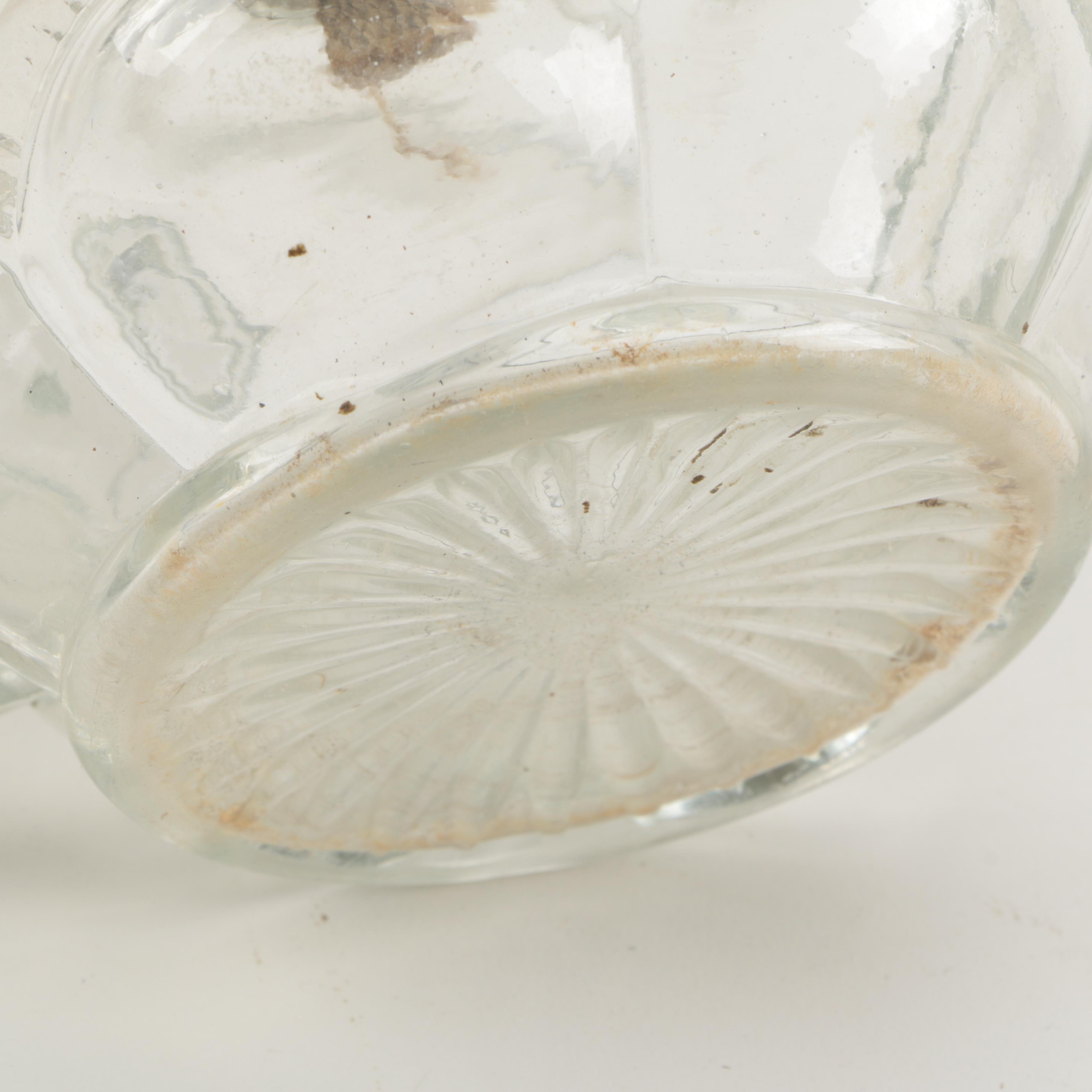 Pair Clear Glass Oil Lamps