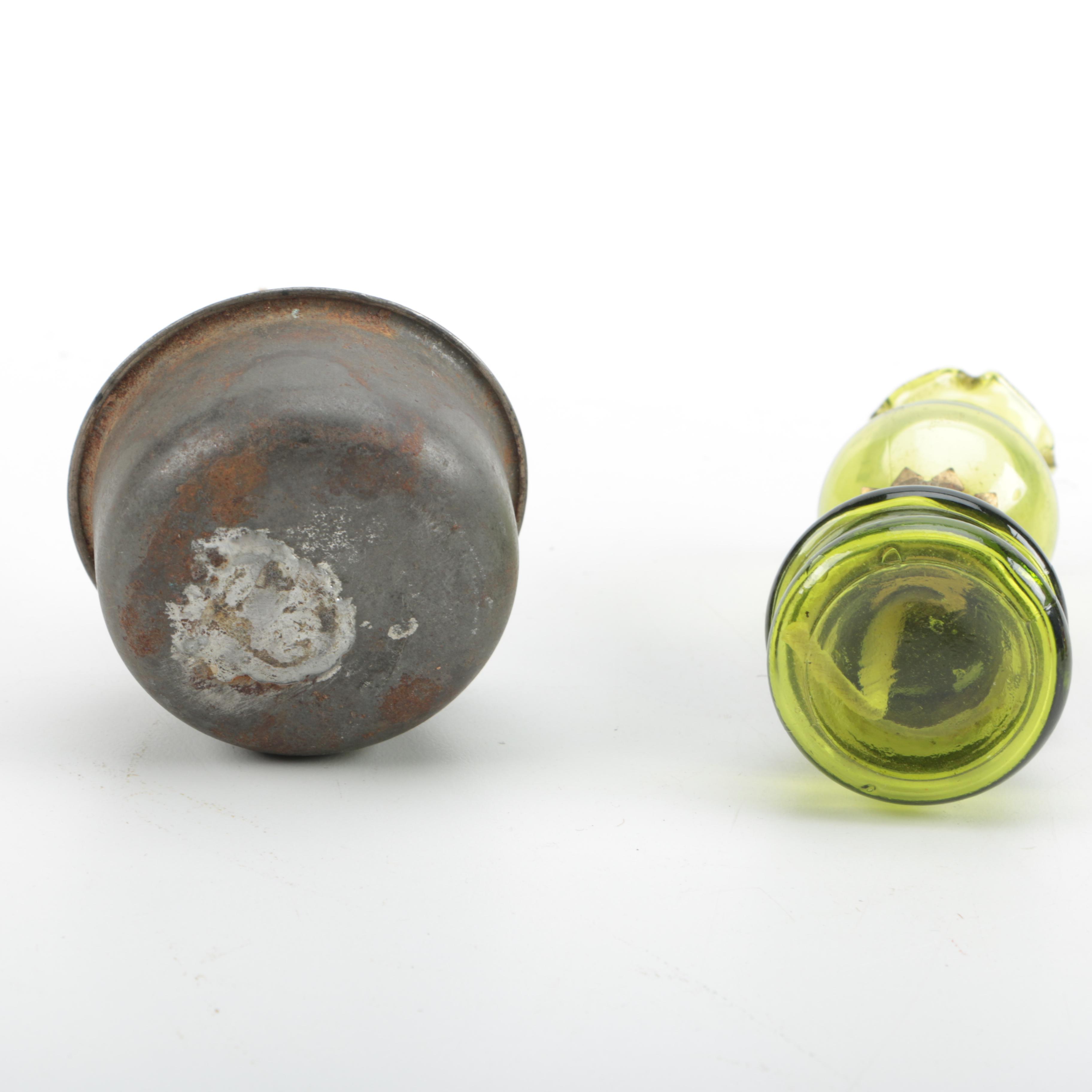 Colored Glass and Ceramic Kerosene Lamps and Bases