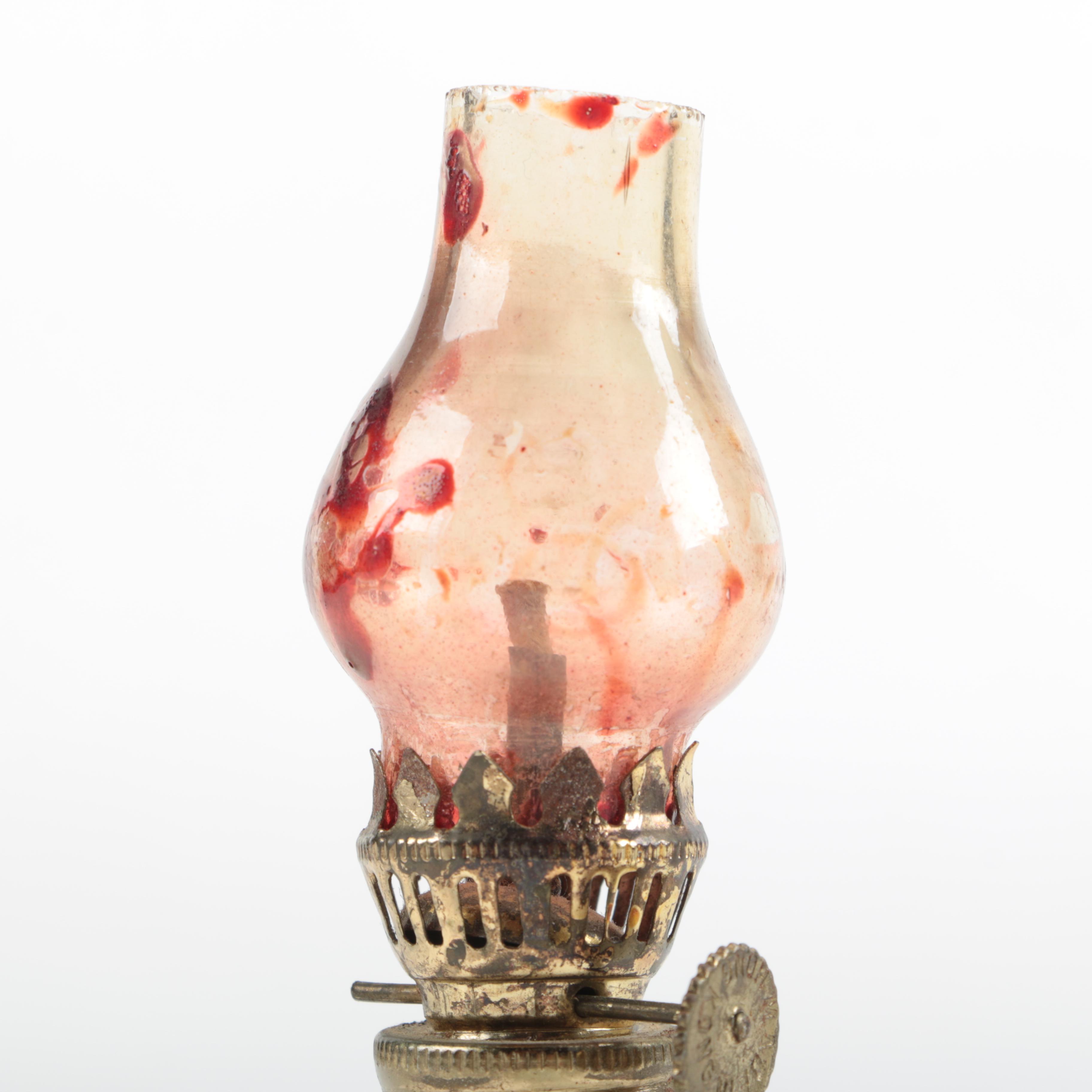 Colored Glass and Ceramic Kerosene Lamps and Bases