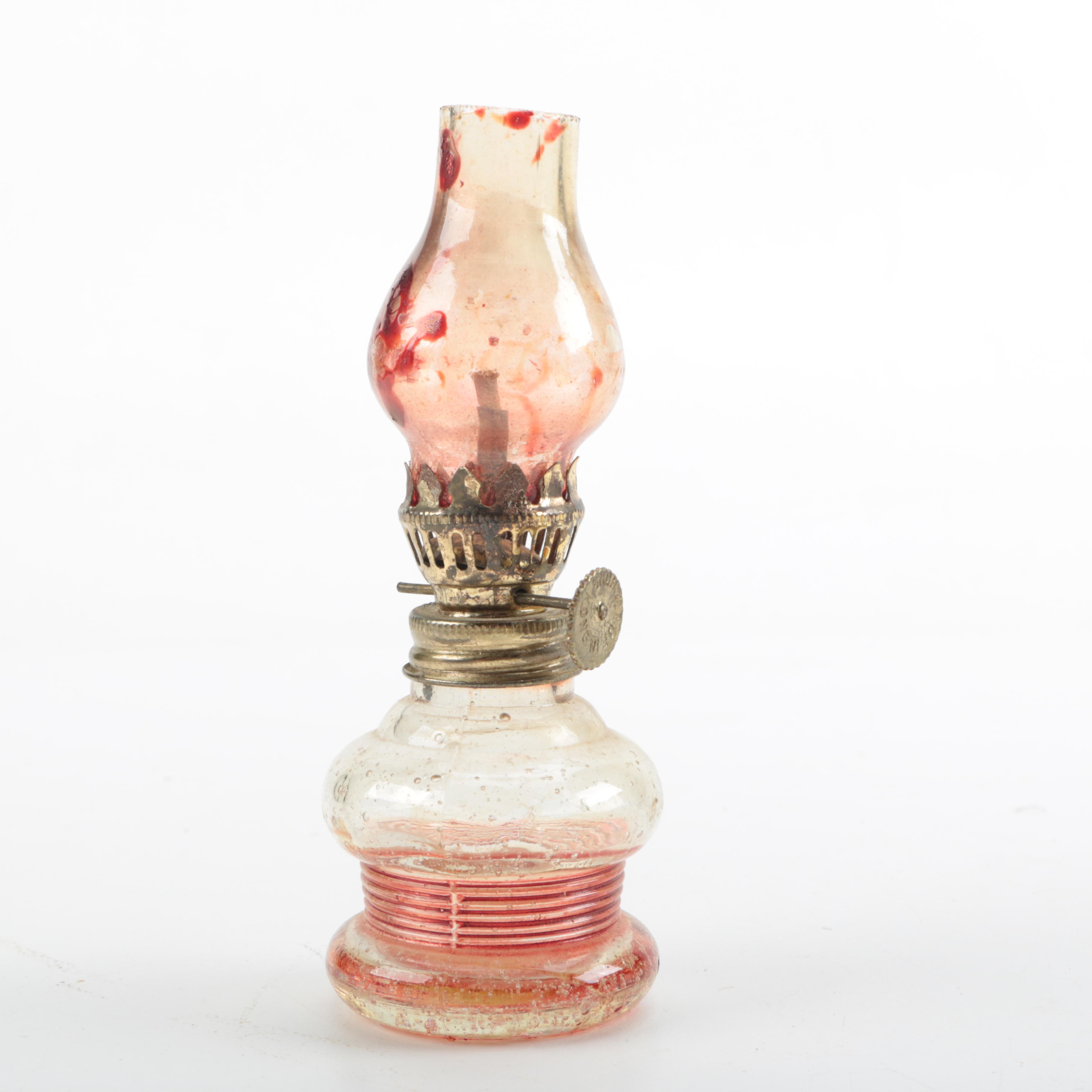 Colored Glass and Ceramic Kerosene Lamps and Bases