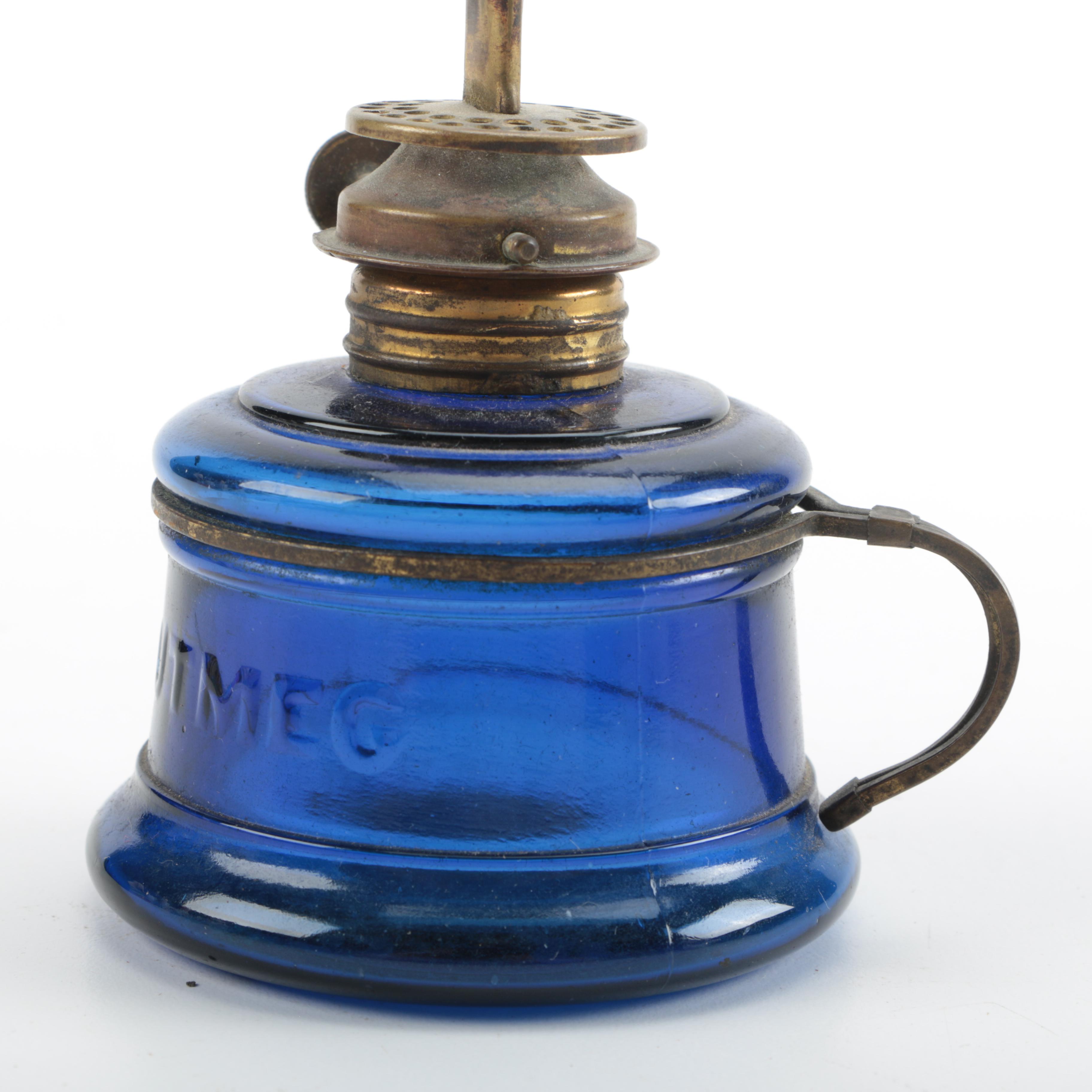 Colored Glass and Ceramic Kerosene Lamps and Bases