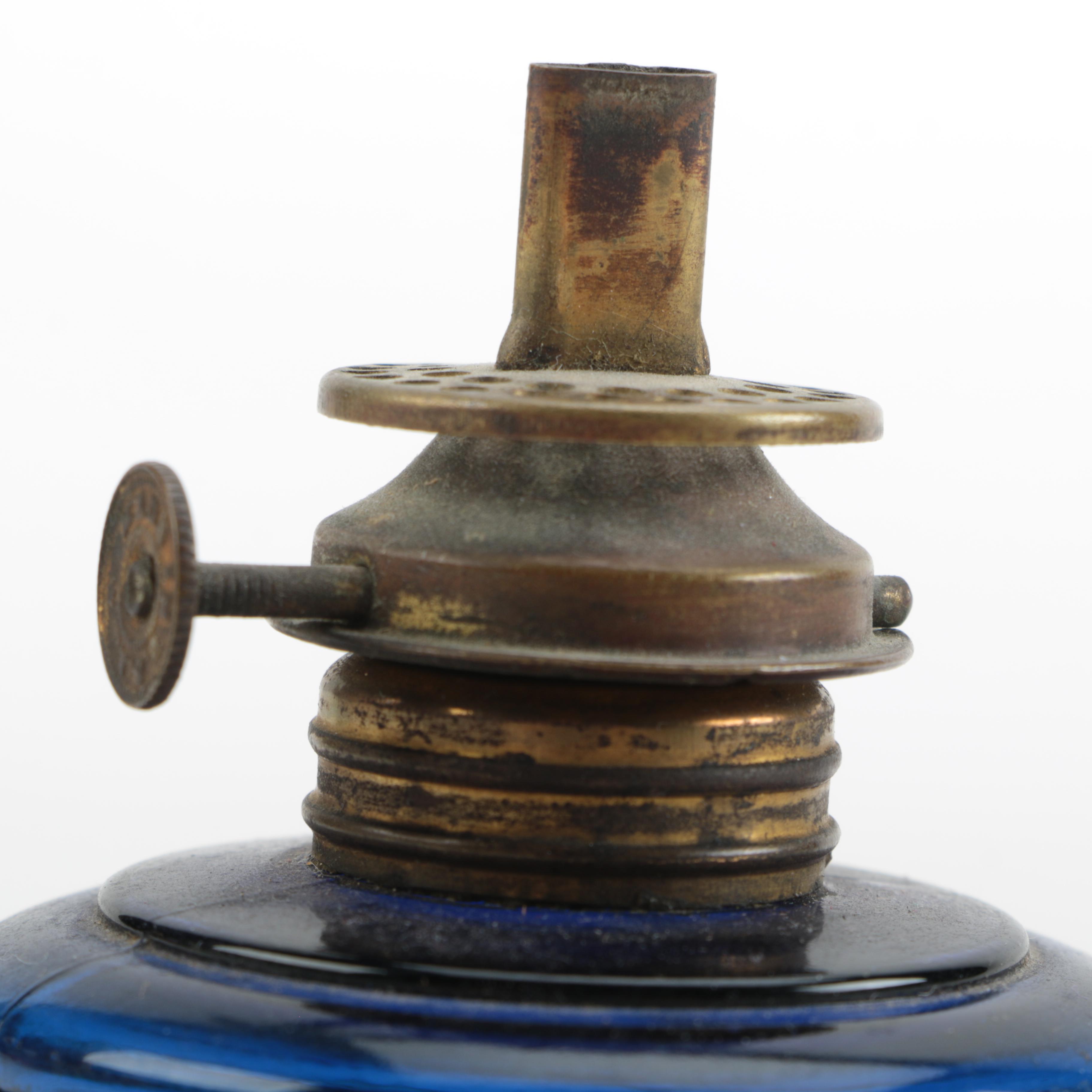 Colored Glass and Ceramic Kerosene Lamps and Bases