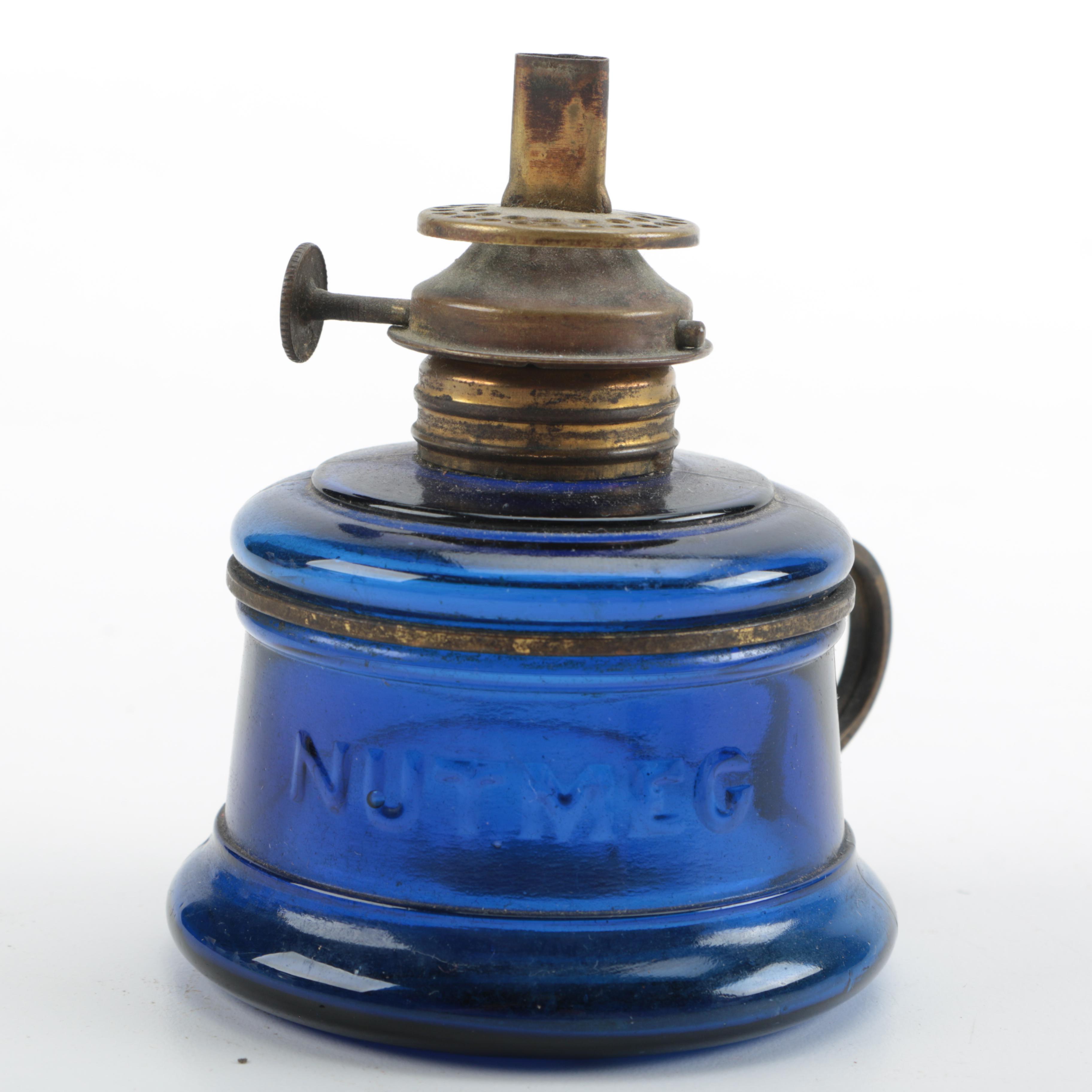 Colored Glass and Ceramic Kerosene Lamps and Bases