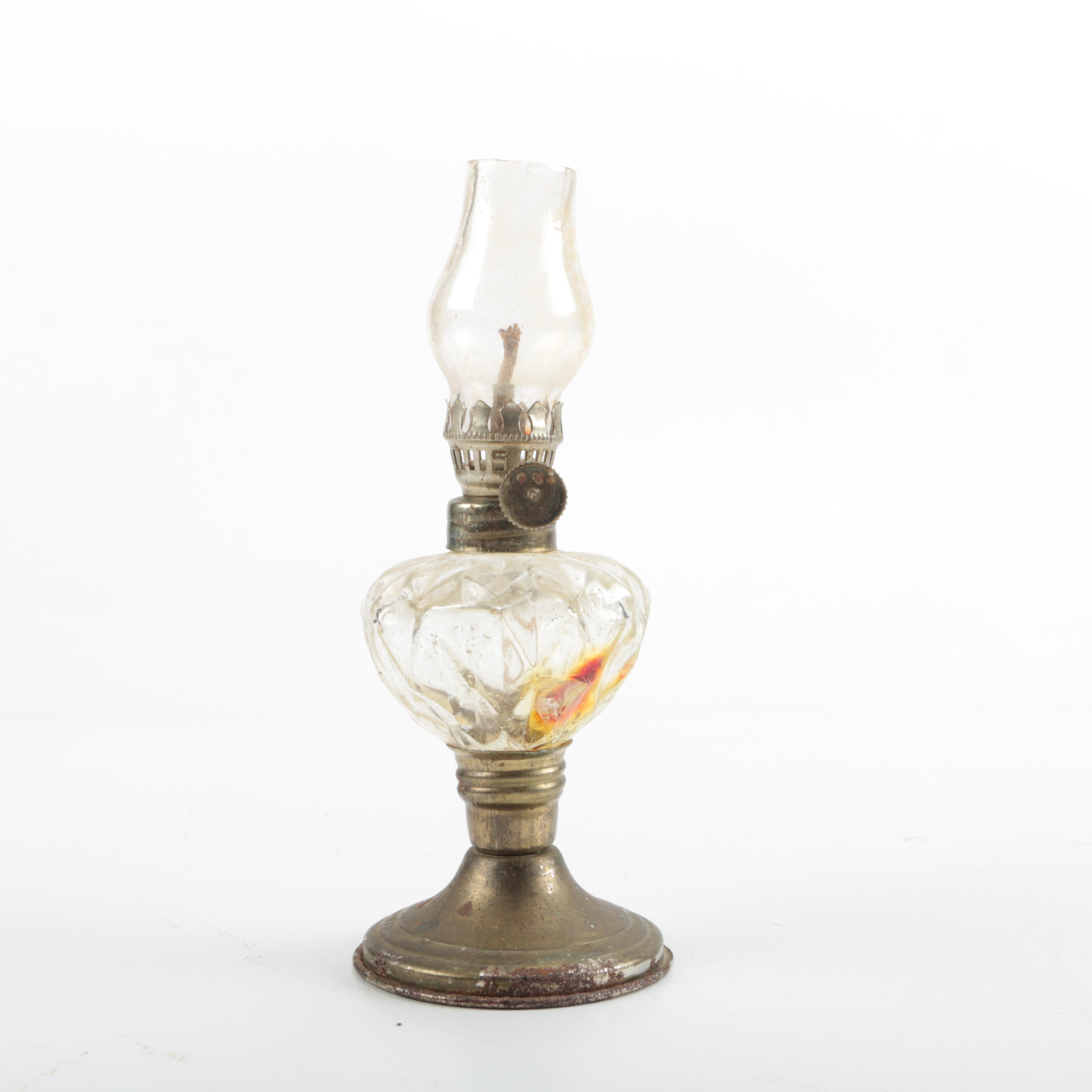Colored Glass and Ceramic Kerosene Lamps and Bases