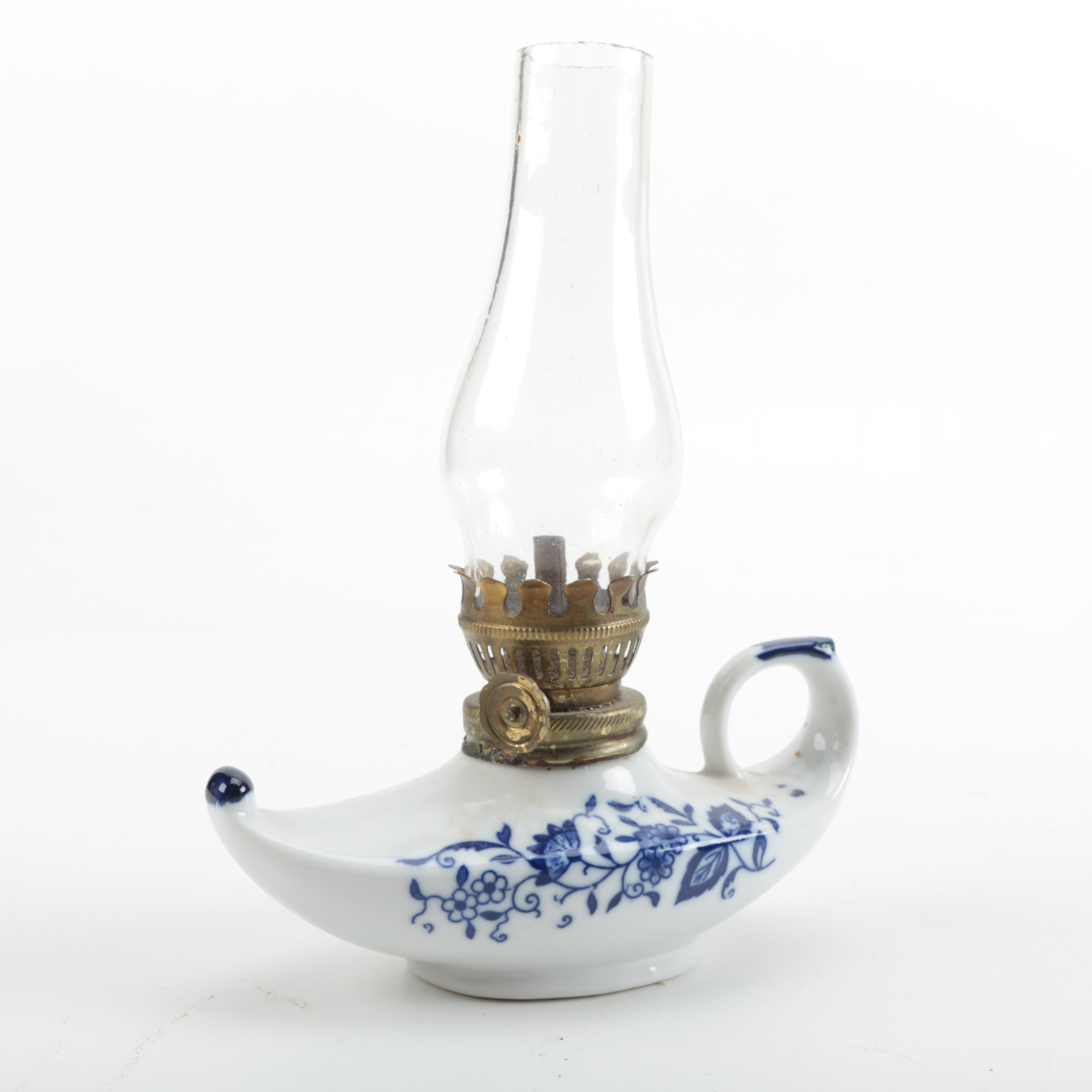 Colored Glass and Ceramic Kerosene Lamps and Bases