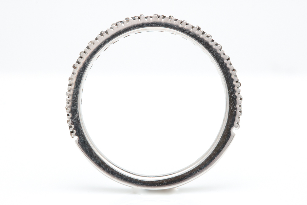 14K White Gold and Black Diamond Wedding Band