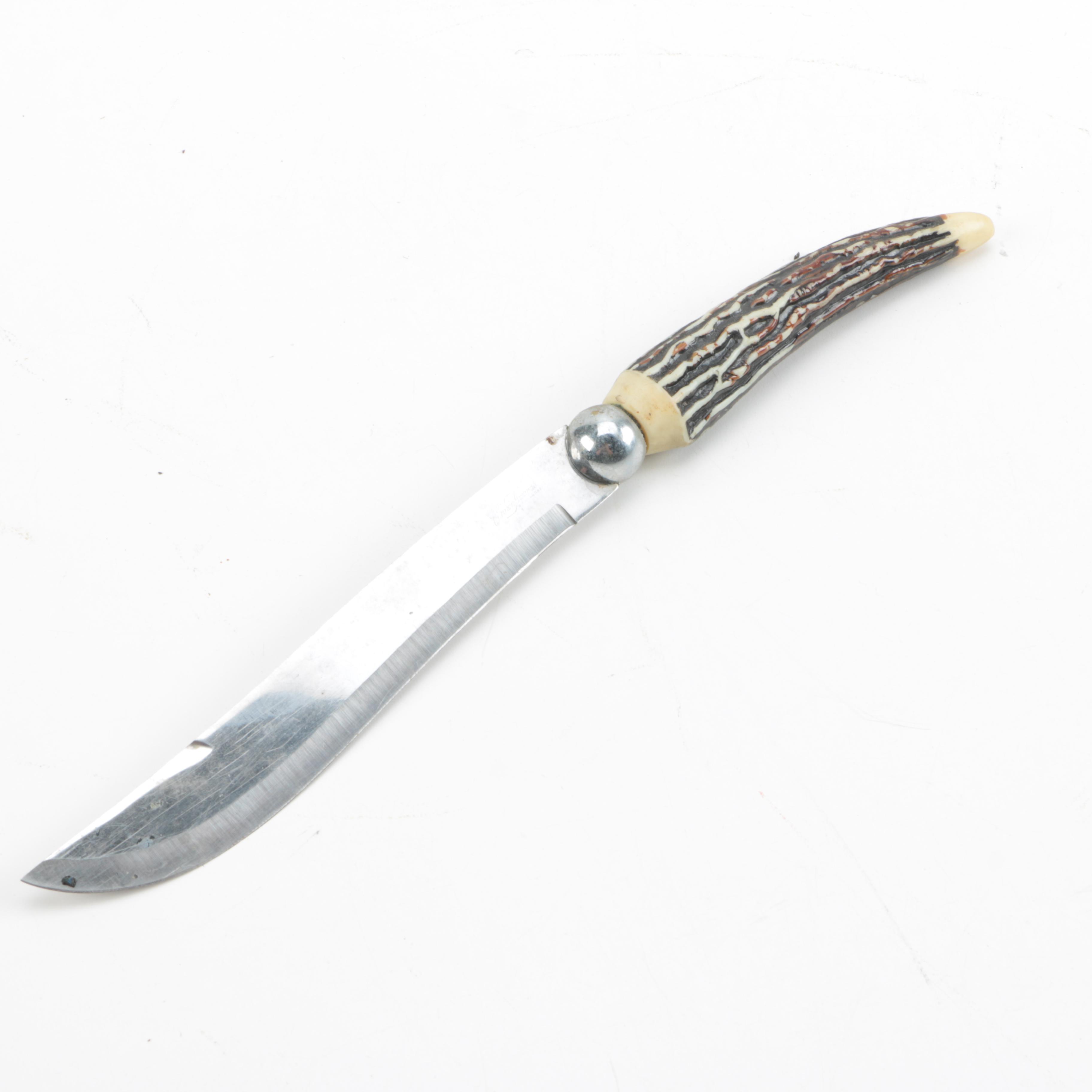 Carving Knife With Bone Style Handle