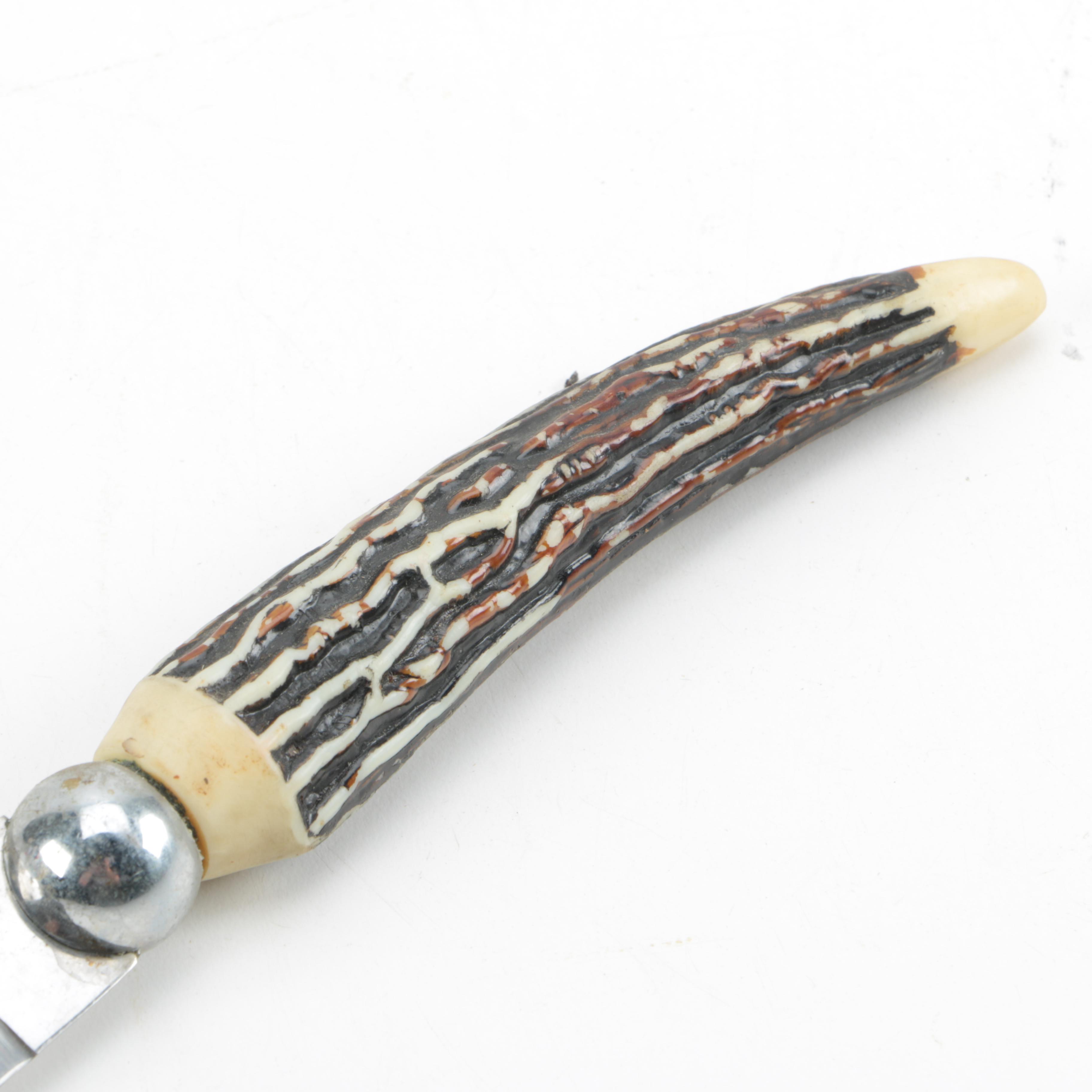 Carving Knife With Bone Style Handle