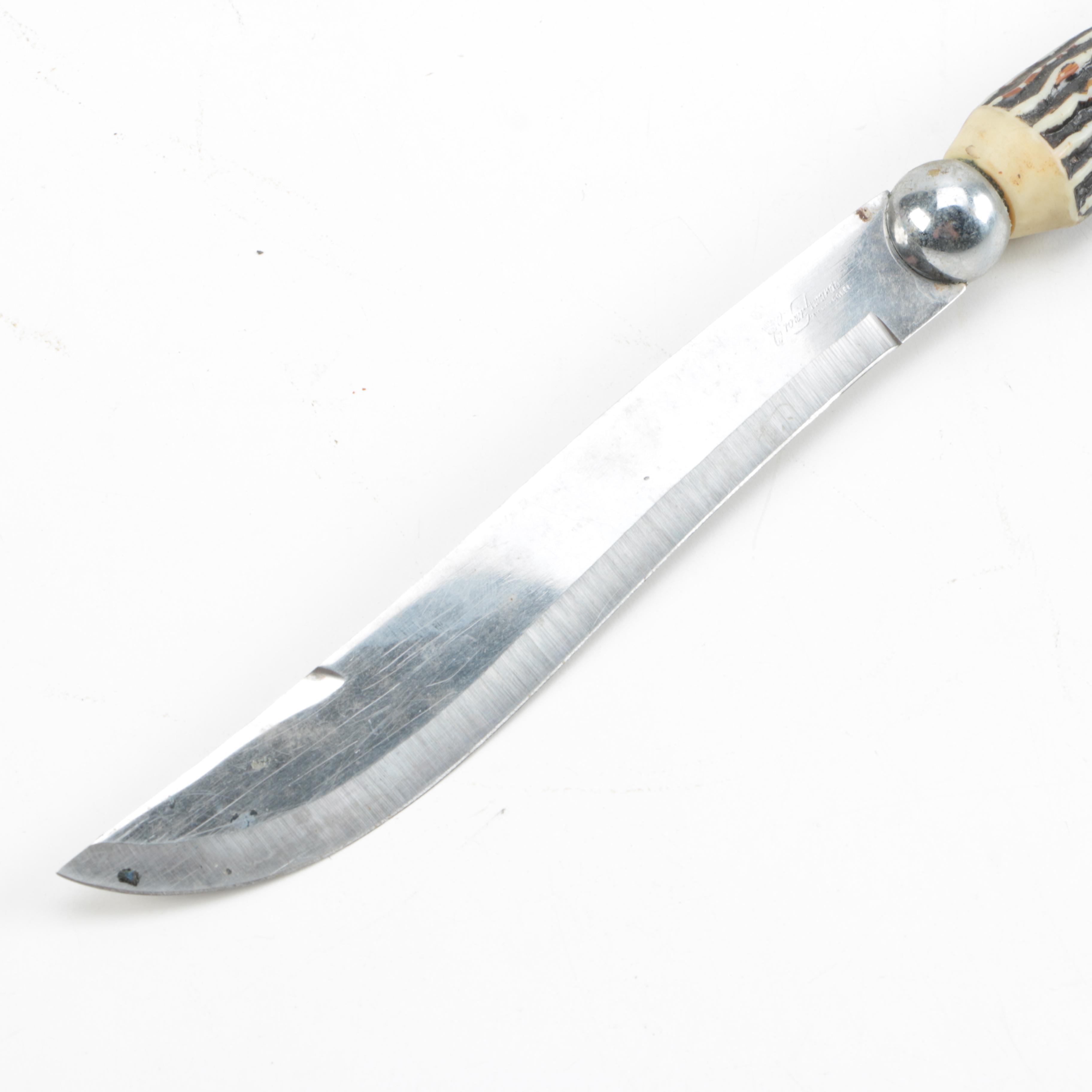 Carving Knife With Bone Style Handle