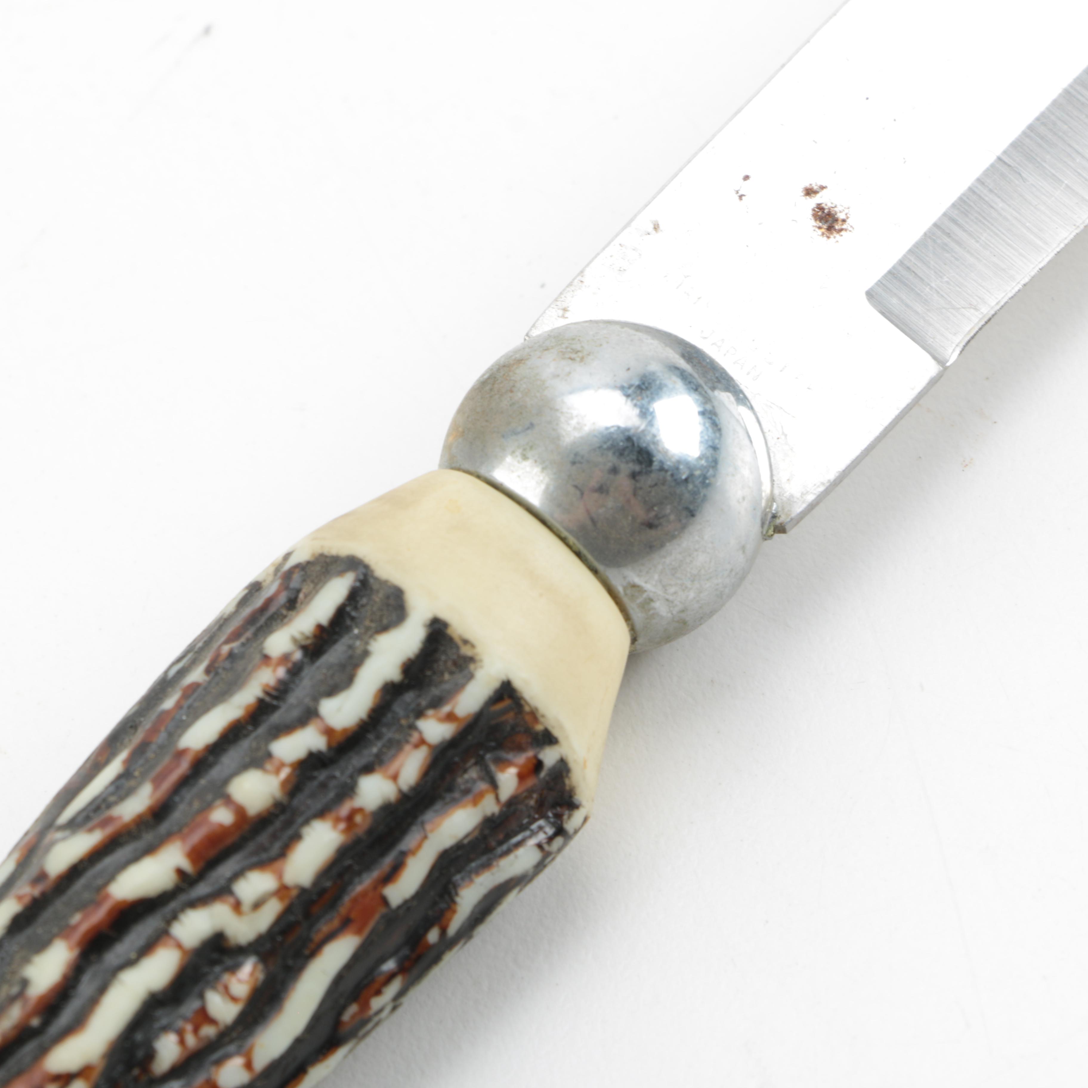 Carving Knife With Bone Style Handle